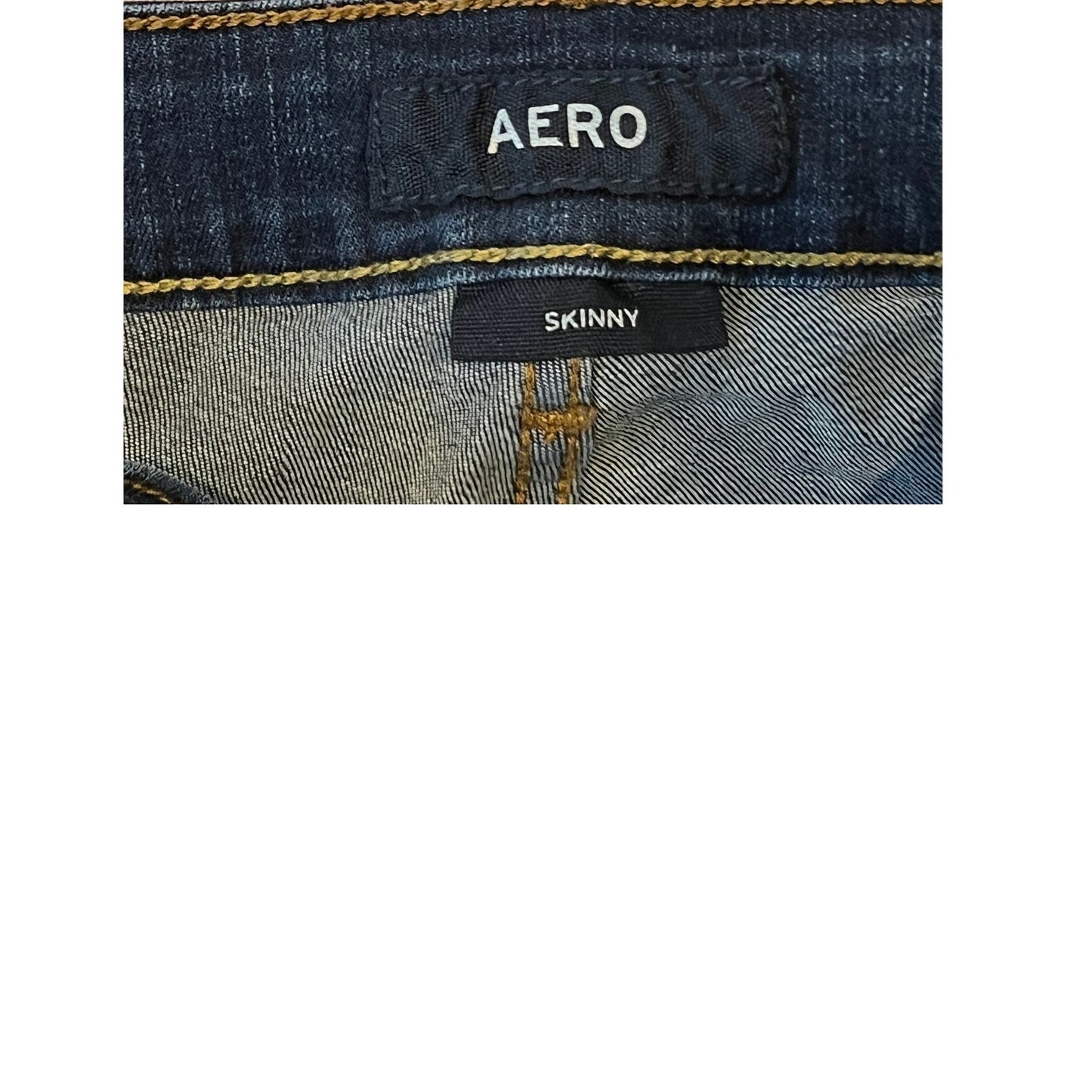 Aero Skinny Blue Jeans Mens 36x32