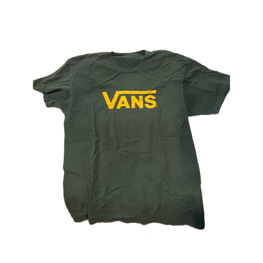 VANS Green Off The Wall Green Yellow T-Shirt Mens Large