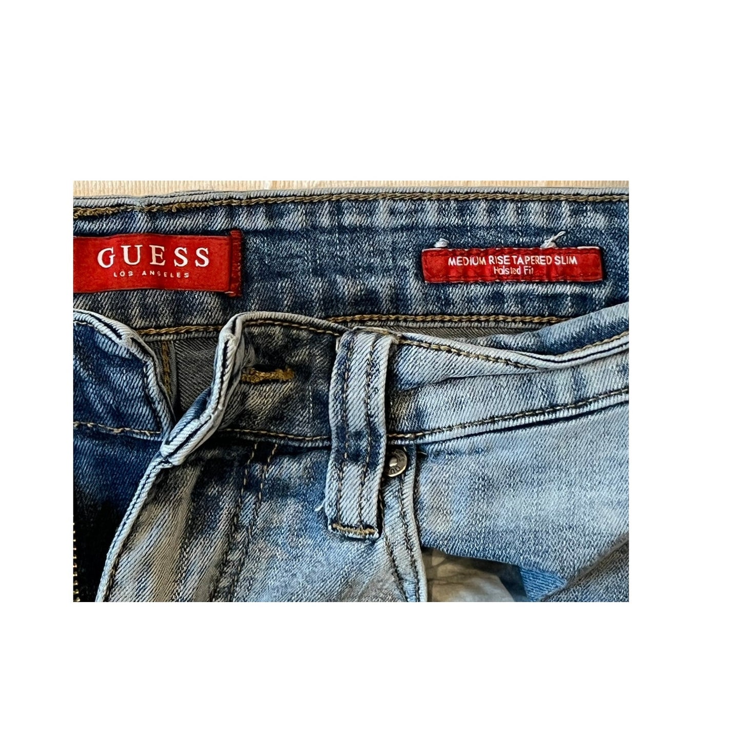 Guess Med Rise Tapered Slim Fit Jeans Mens 31x30