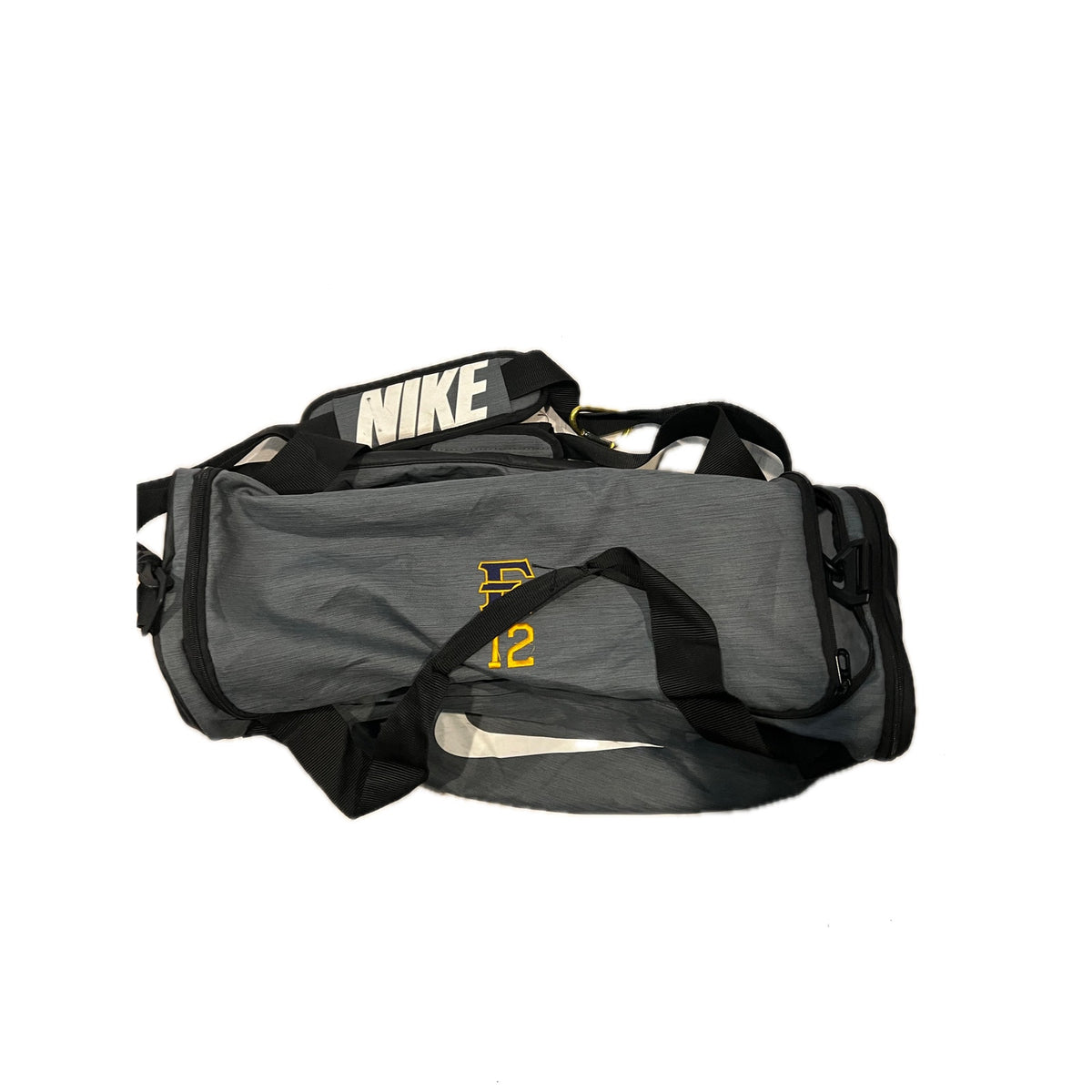 Nike Brasilia 9.5 Gray Black Medium 60L Duffel Gym Bag