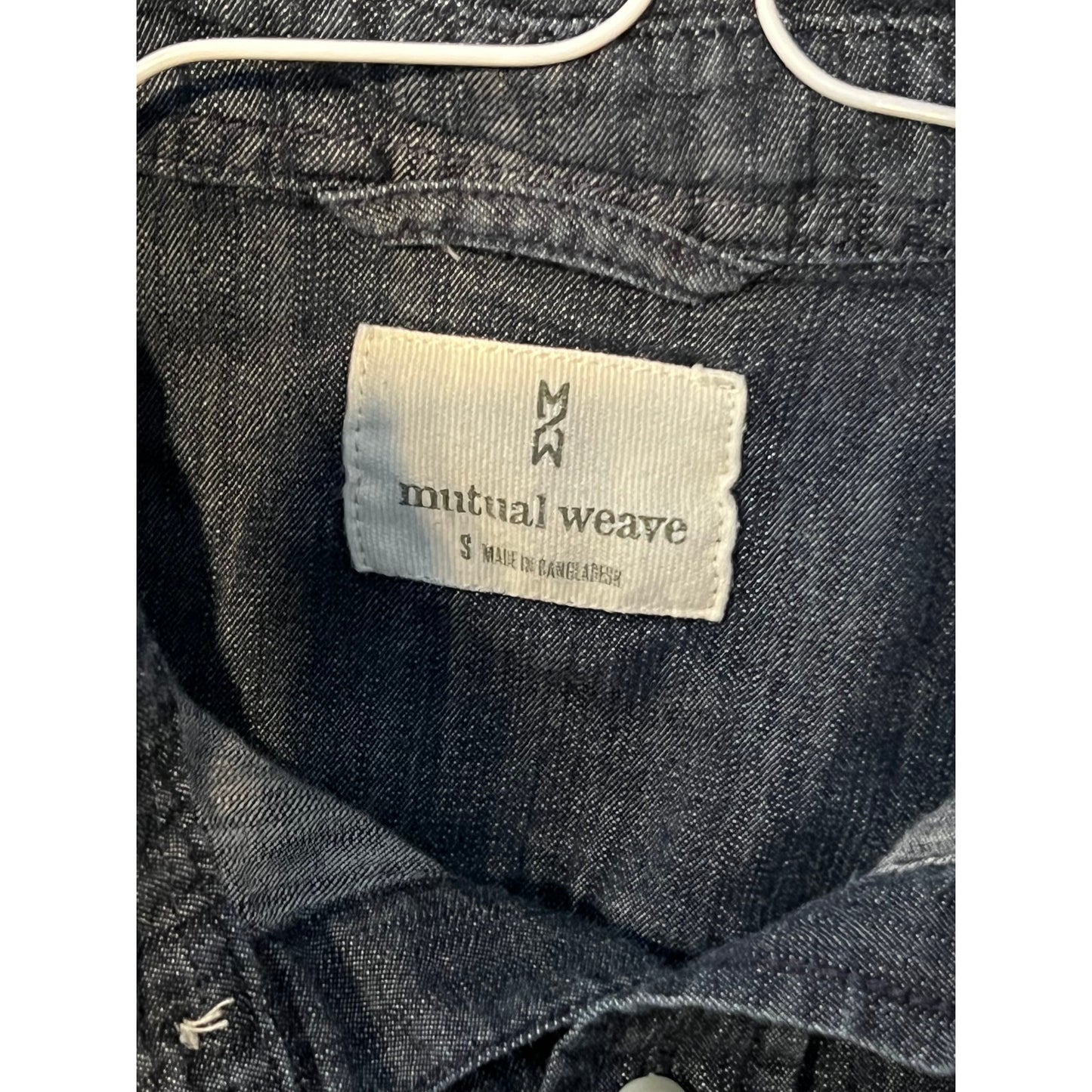 Camisa vaquera de manga larga con botones Mutual Weave, azul, talla S