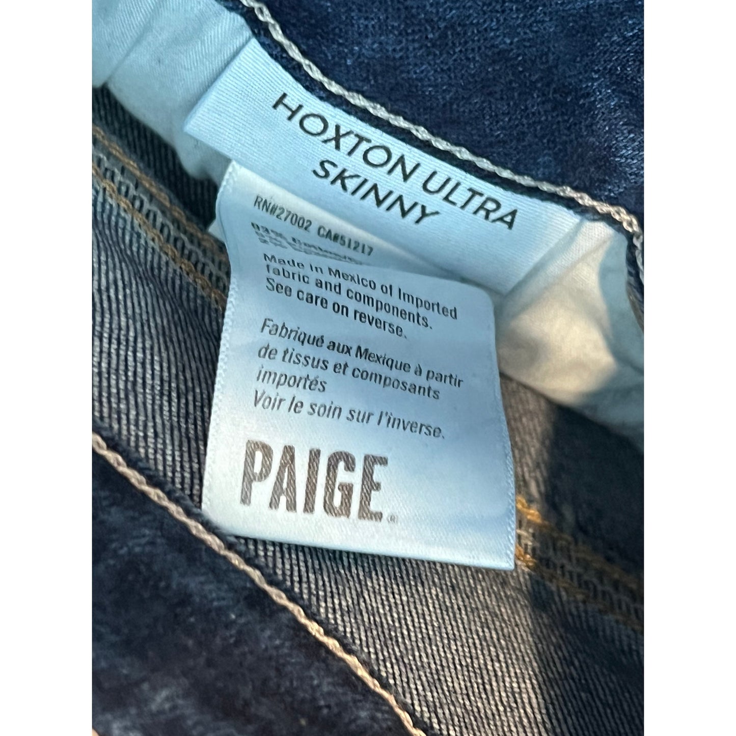 Paige Hoxton Ultra Skinny Blue Jeans Talla 28x30 para mujer