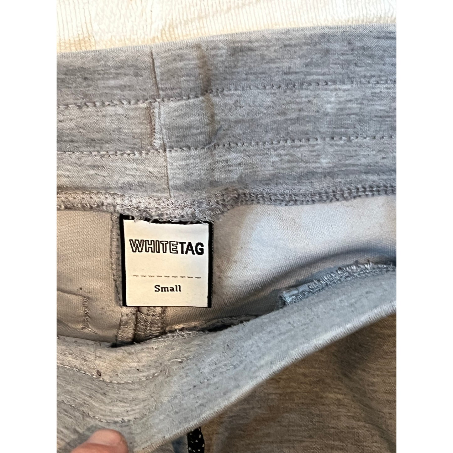 Whitetag - Pantalon de survêtement gris pour homme, coupe cheville, revers, poches zippées, taille S