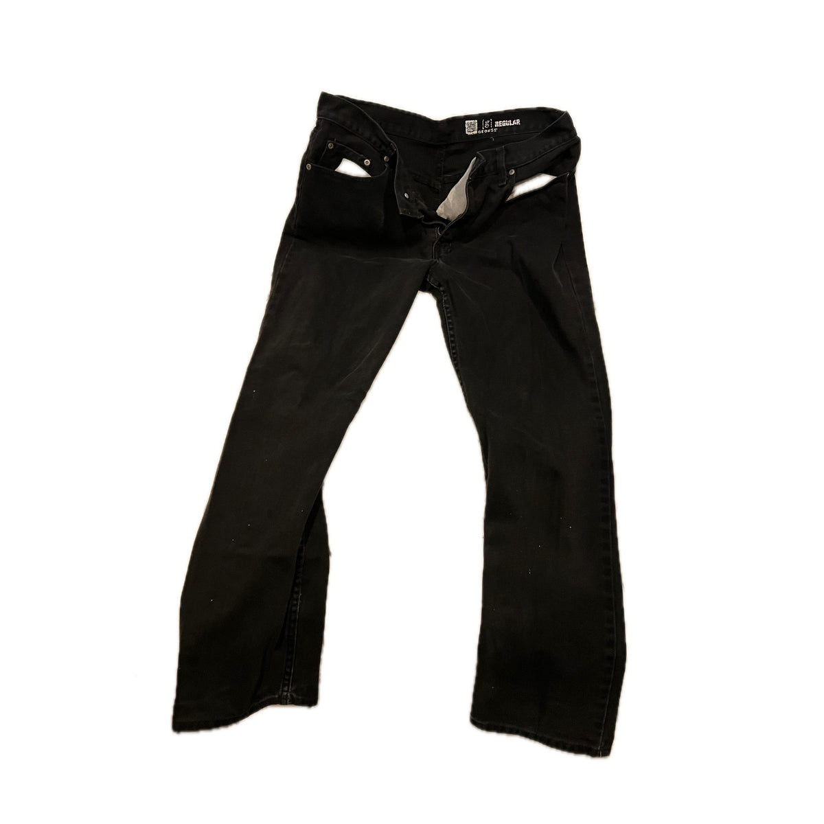 George Regular Straight Black Jeans Mens 34x32