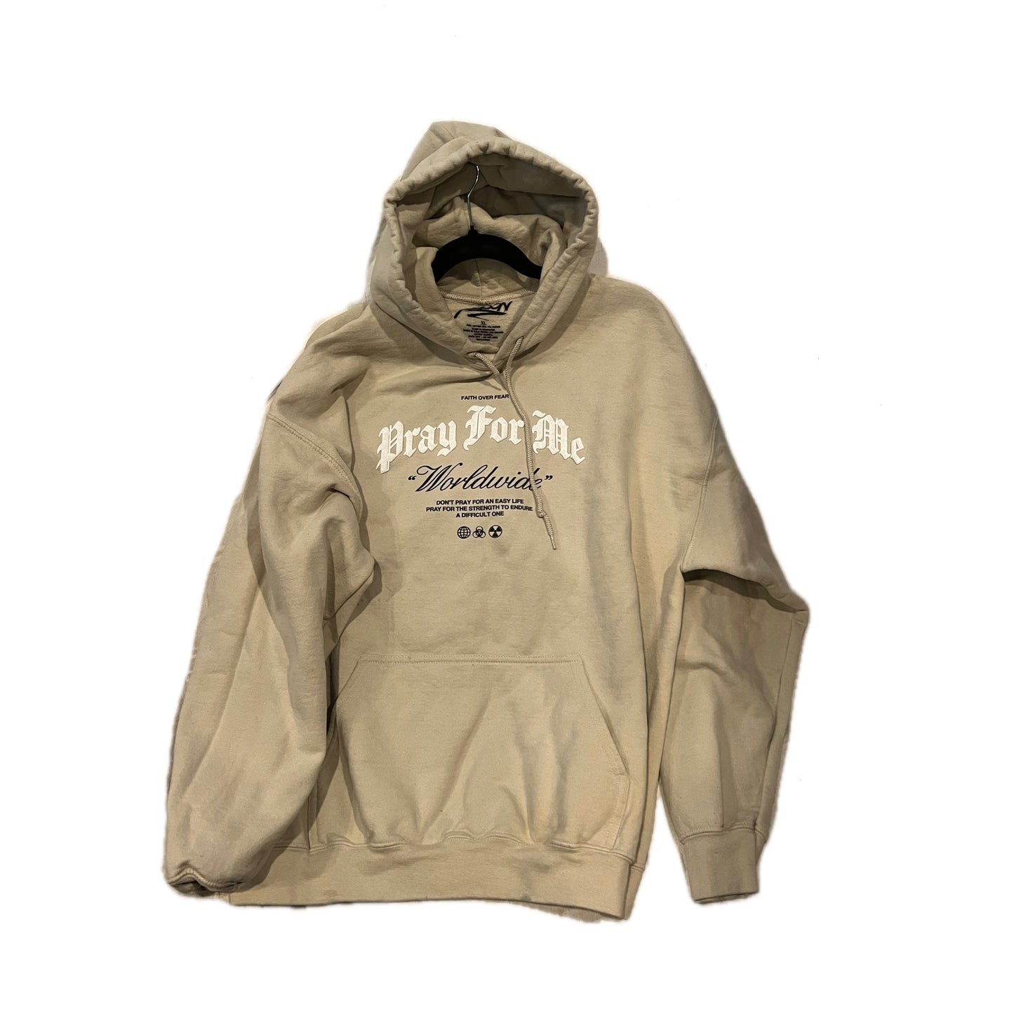 Pray For Me Worldwide Forever Poison Creme Hoodie Mens XL