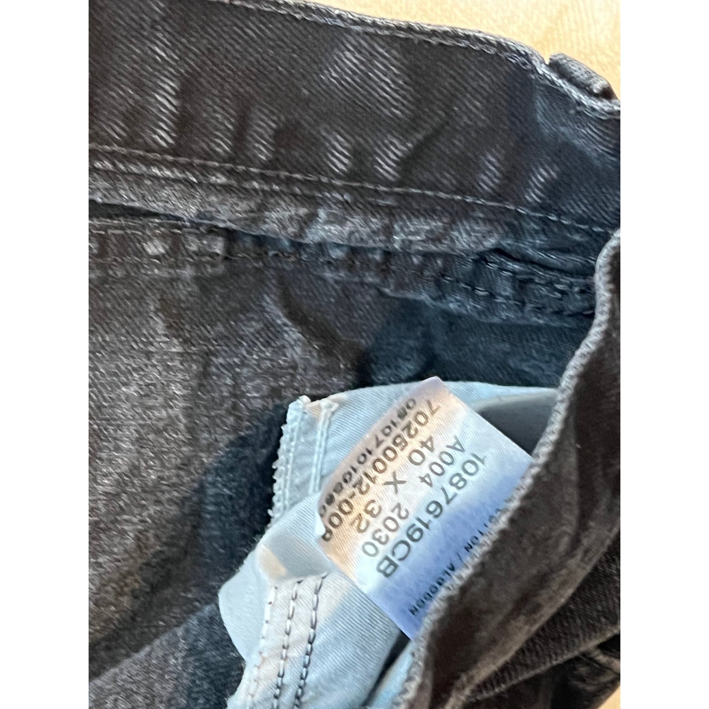 Rustler Straight Leg Black Jeans Mens 40x32