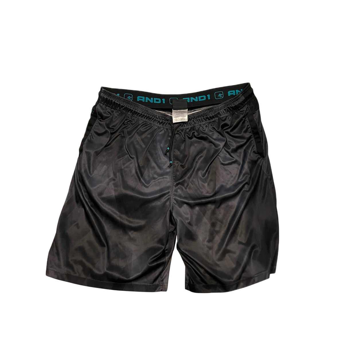 AND1 Black White Basketball Shorts Mens 2XL