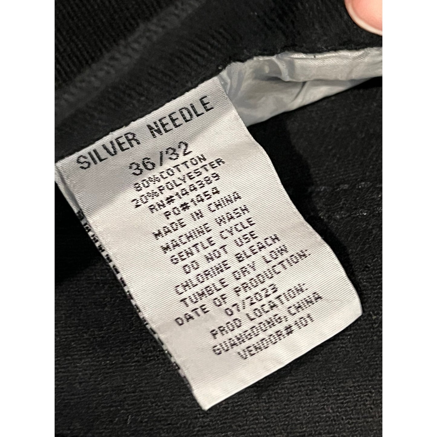 Silver Needle Slim Straight Black Jeans Mens 36x32