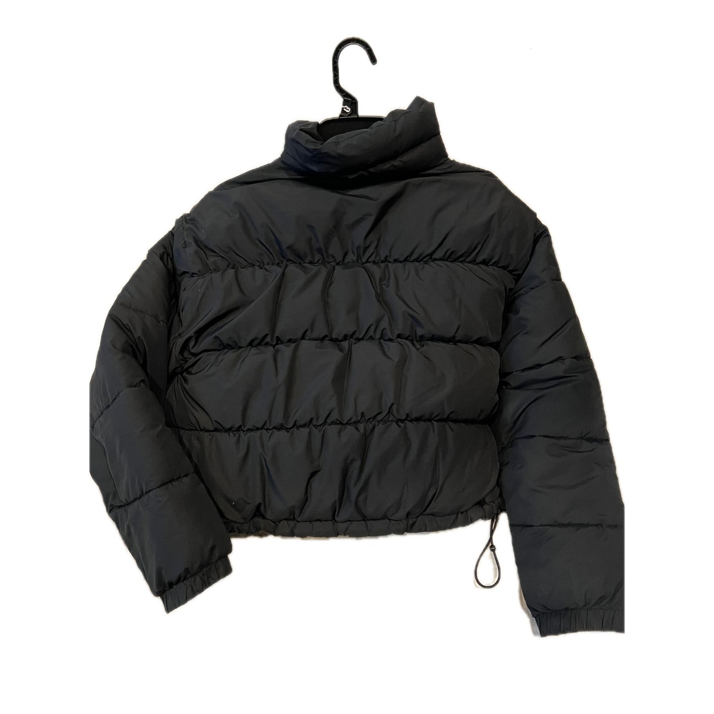 Hollister Cropped Quilted Puffer Black Jacket Womans M
