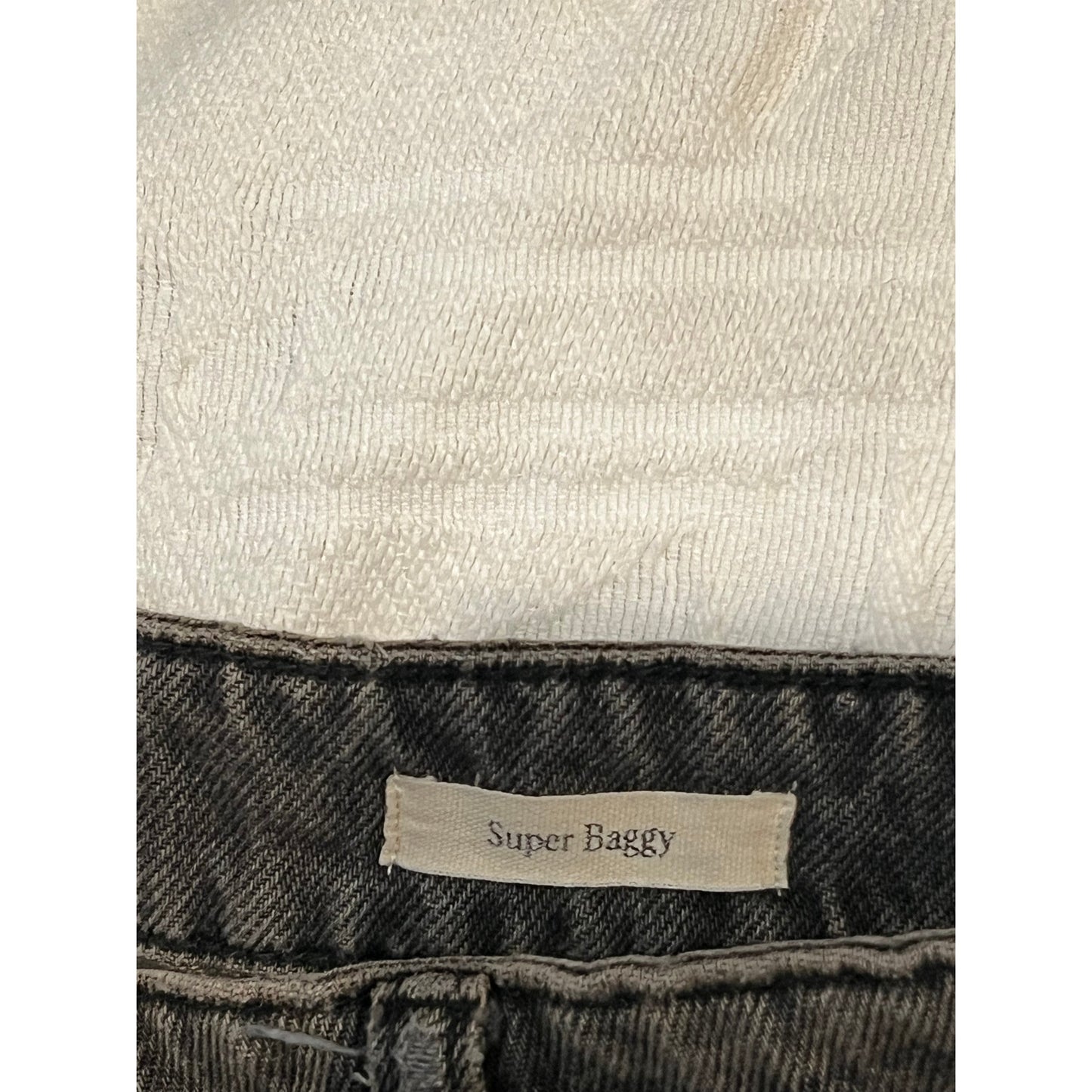 Cotton On Ultra Baggy Black Distressed Cargo Jeans 32x28