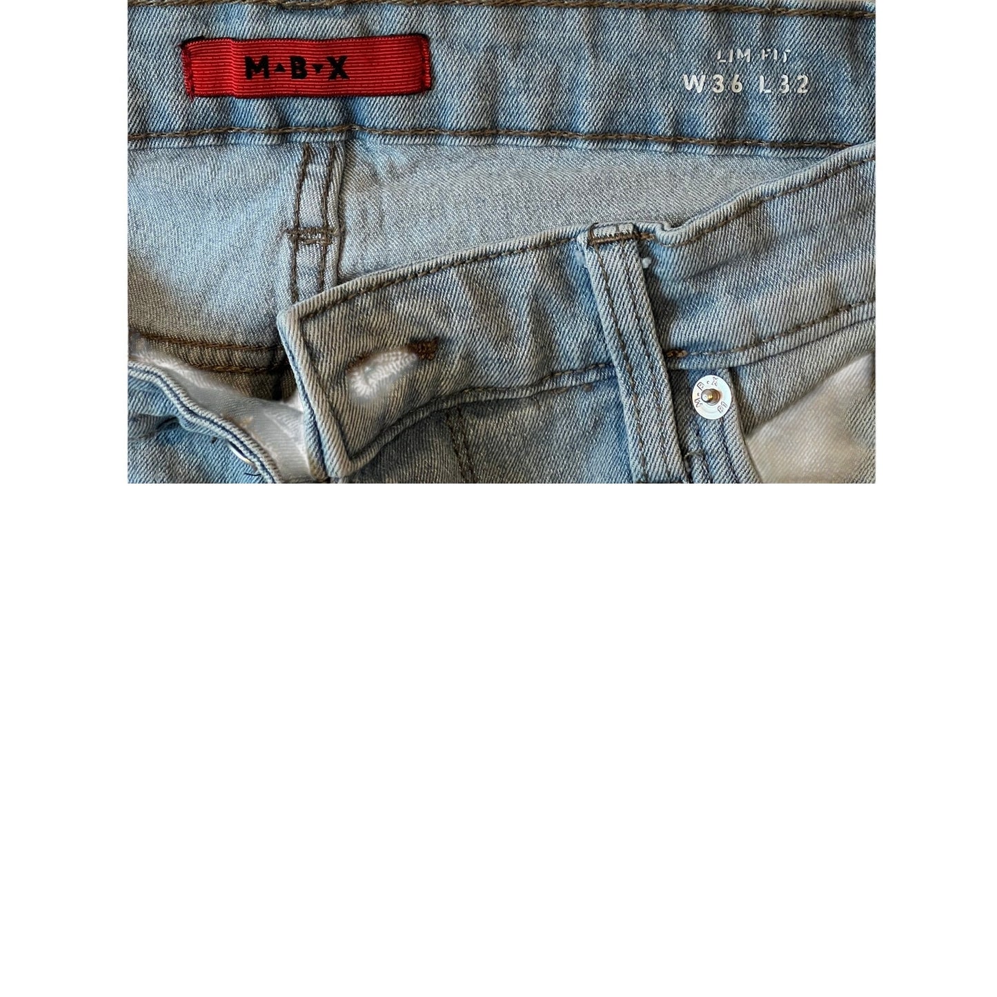 MBX Slim Fit Blue Jeans Mens 36x32