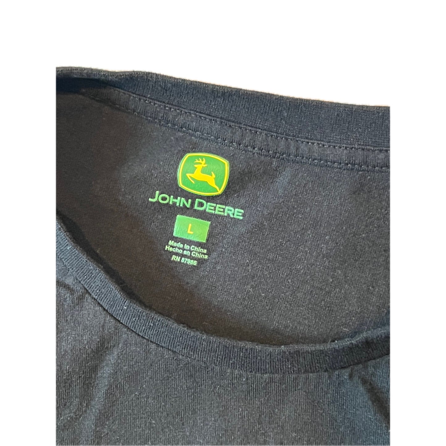 John Deere Black T-Shirt Mens L