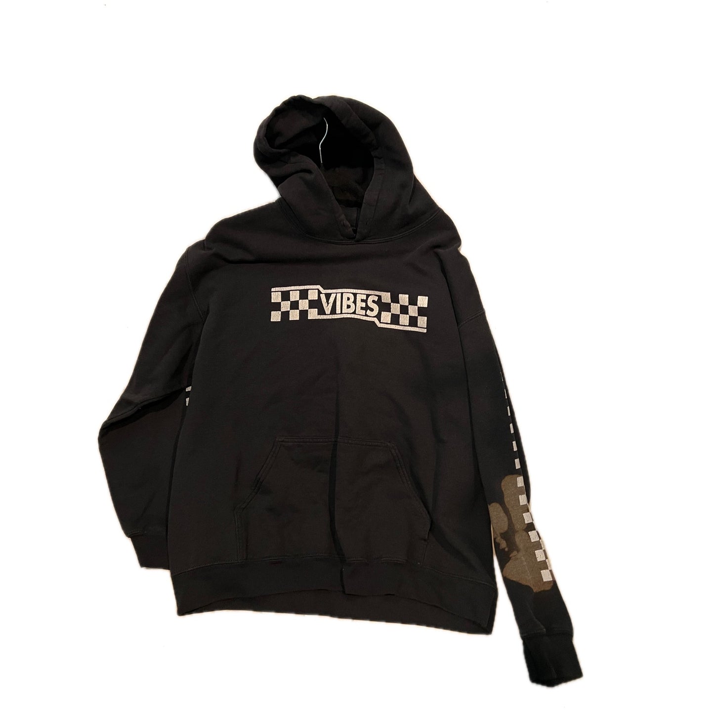 Bowery Supply Black checkered Vibes Hoodie Mens Large