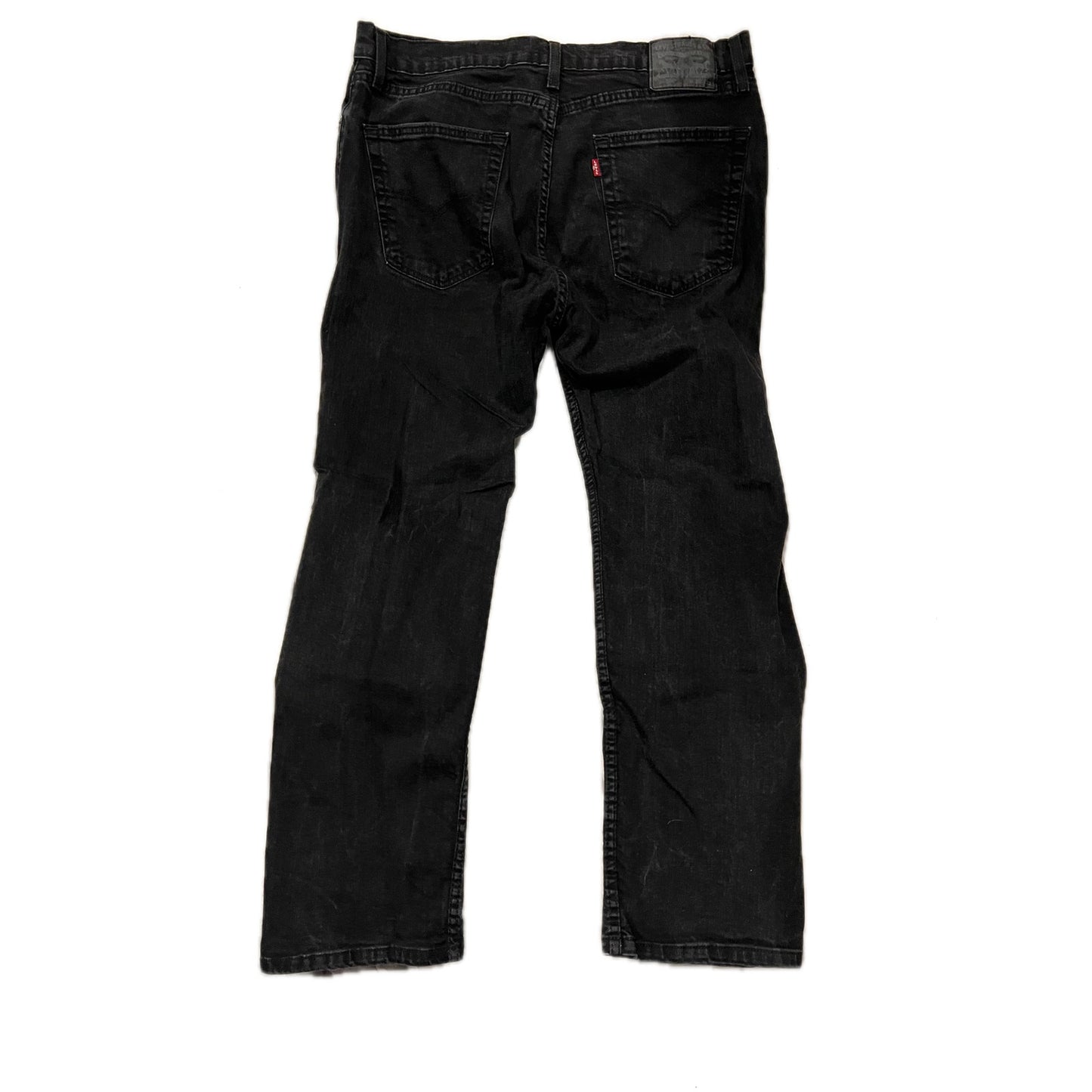 Levi's 505 Reg Fit Black Straight Leg Jeans Mens 36x32