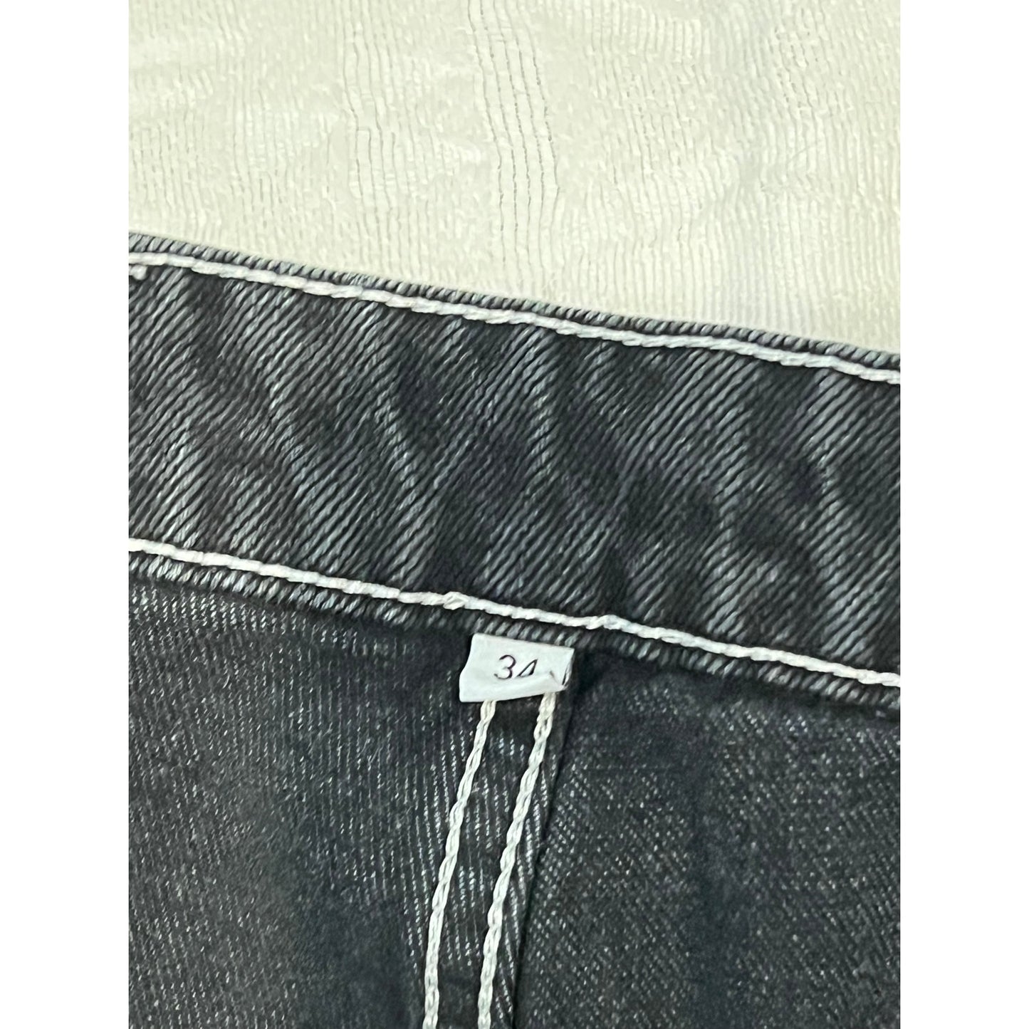 8THWNDR Washed Baggy Black Skater Carpenter Jeans 34x30