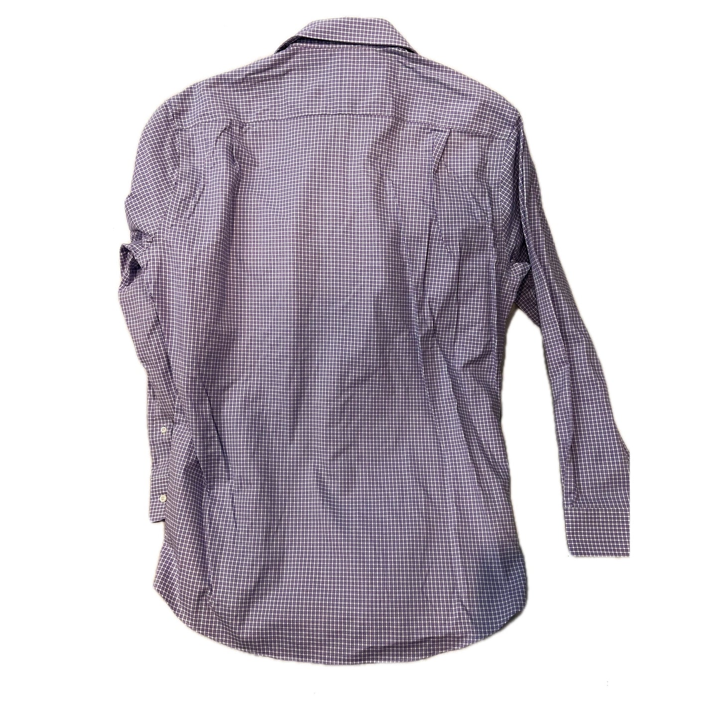 Jos A Bank Purple Checked Long Sleeve Dress Shirt 16.5 34