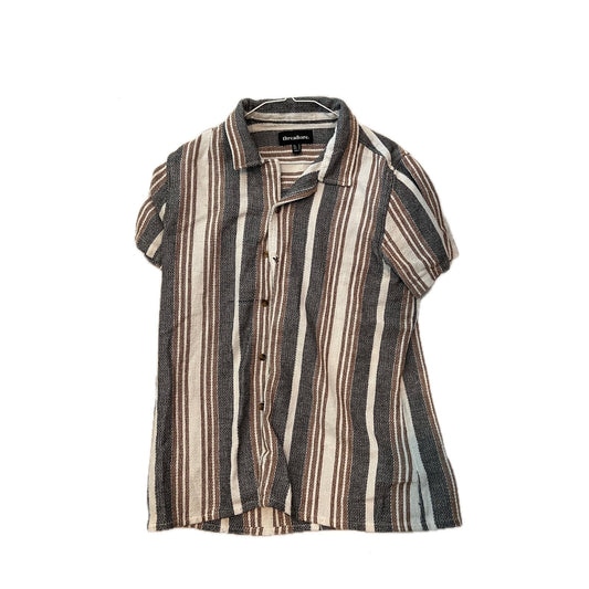 Threadbare Knit Button Down Short Sleeve Shirt Mens Med