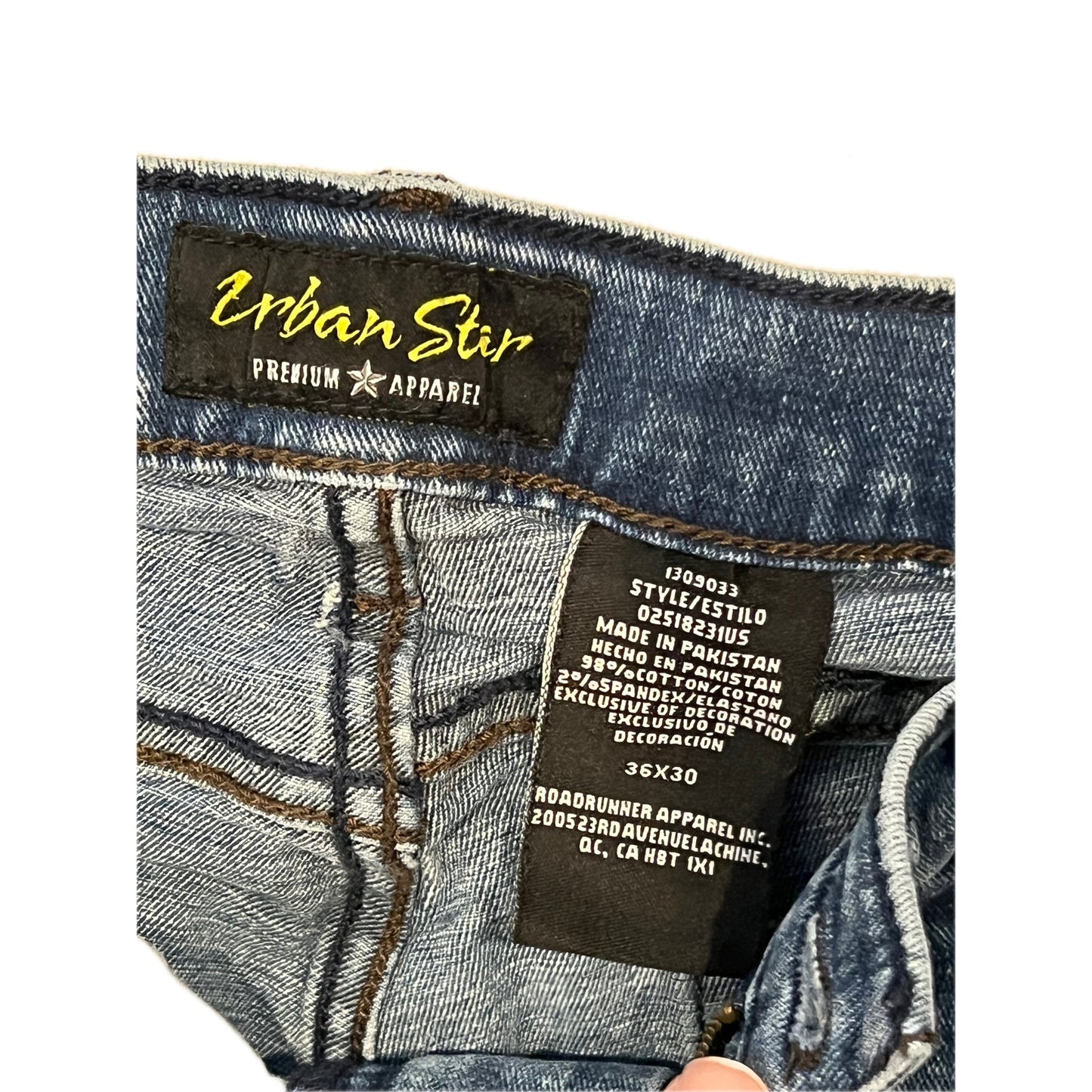 Urban Star Straight Jeans Faded Blue Mens 36x30