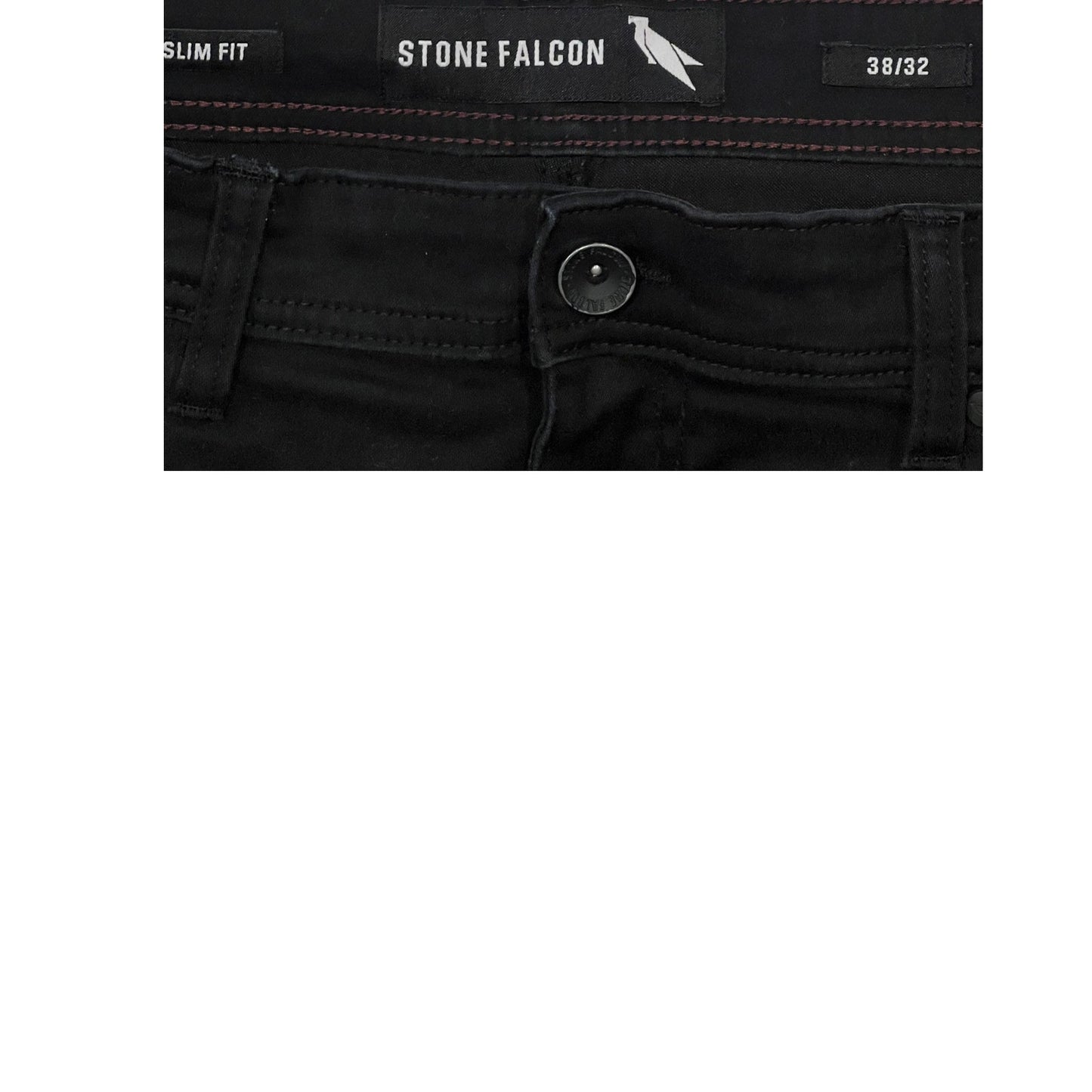 Pantalones vaqueros ajustados negros Stone Falcon para hombre 38x32