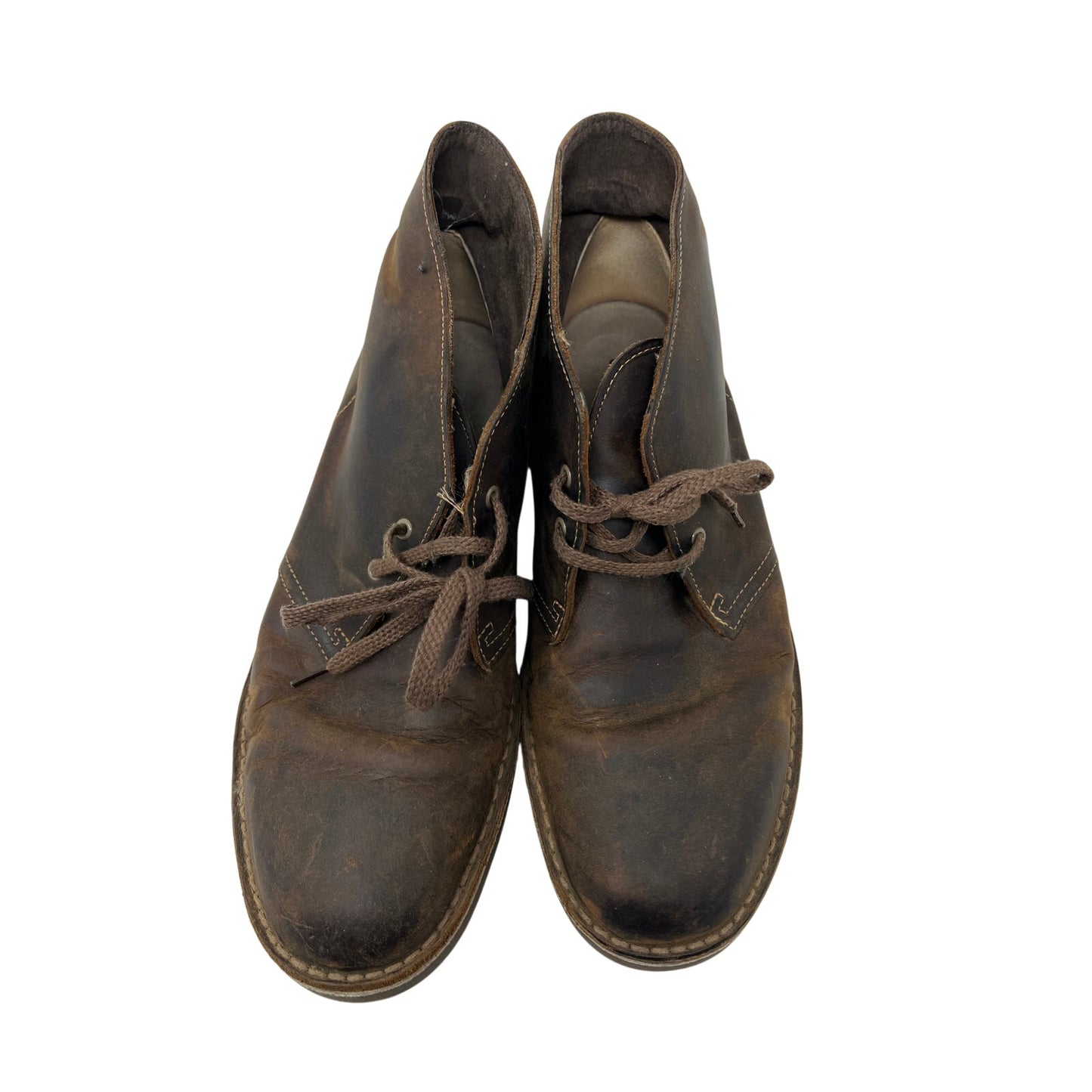 Clarks Bushacre 2 Beeswax brown leather chukka boots. Mens 9.5