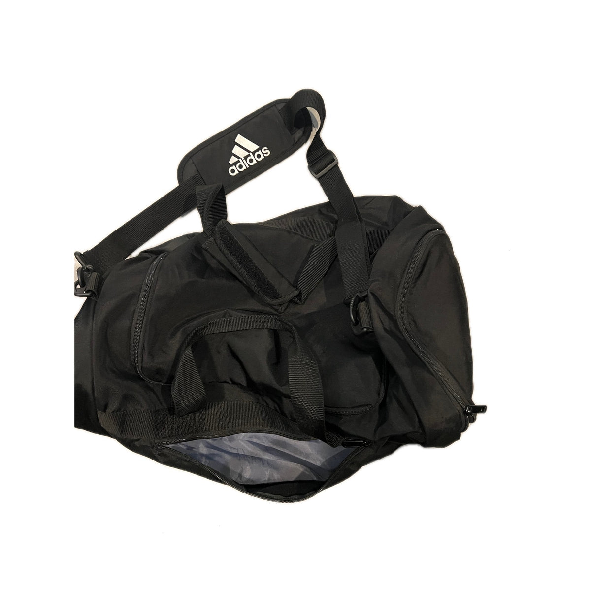 Adidas Defender Medium 20"x12"x10" Black White Duffel Bag