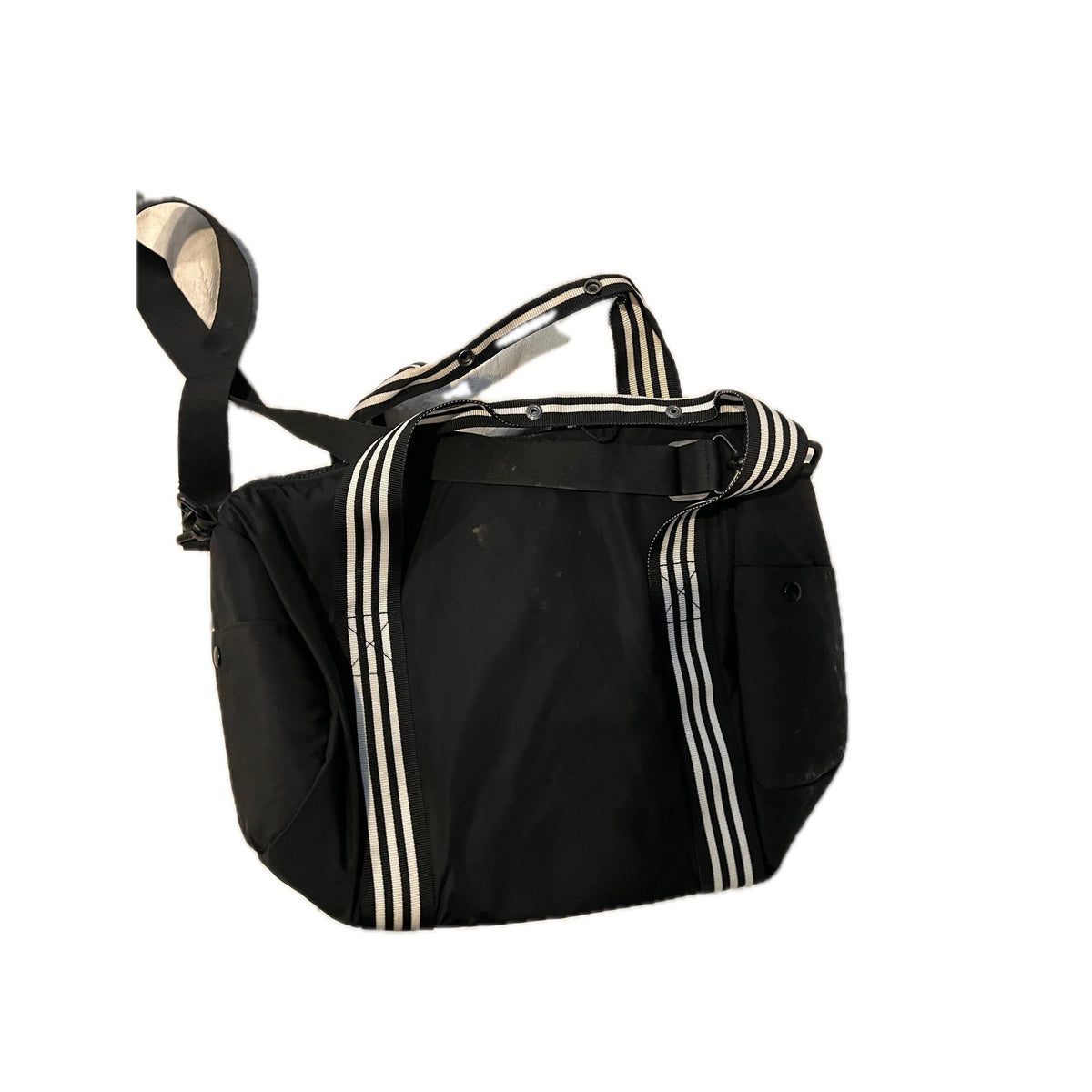 Adidas VFA Roll Duffel bag in black w white stripes