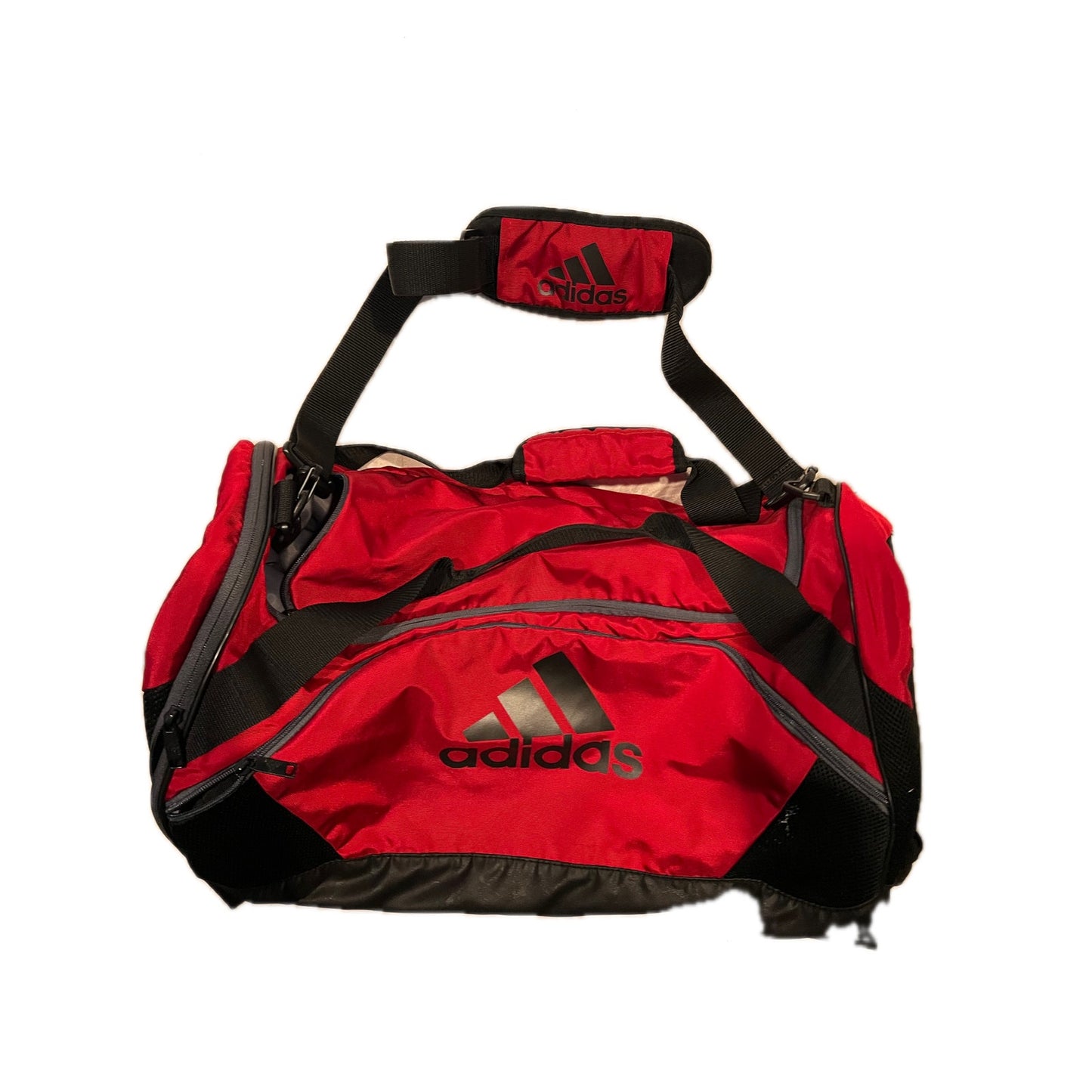 Adidas Defender V Medium 20"x12"x10" Red Black Duffel Bag