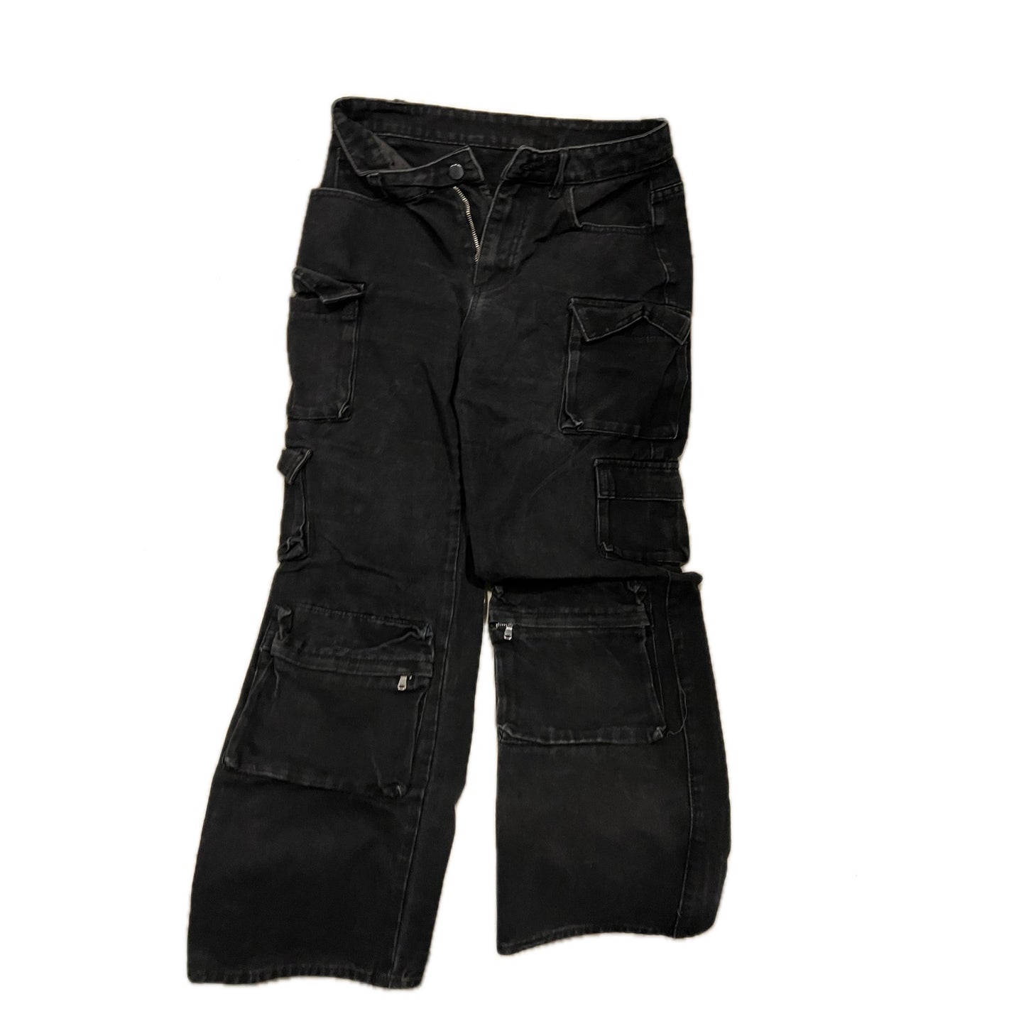 Pantalones cargo negros unisex 30x28