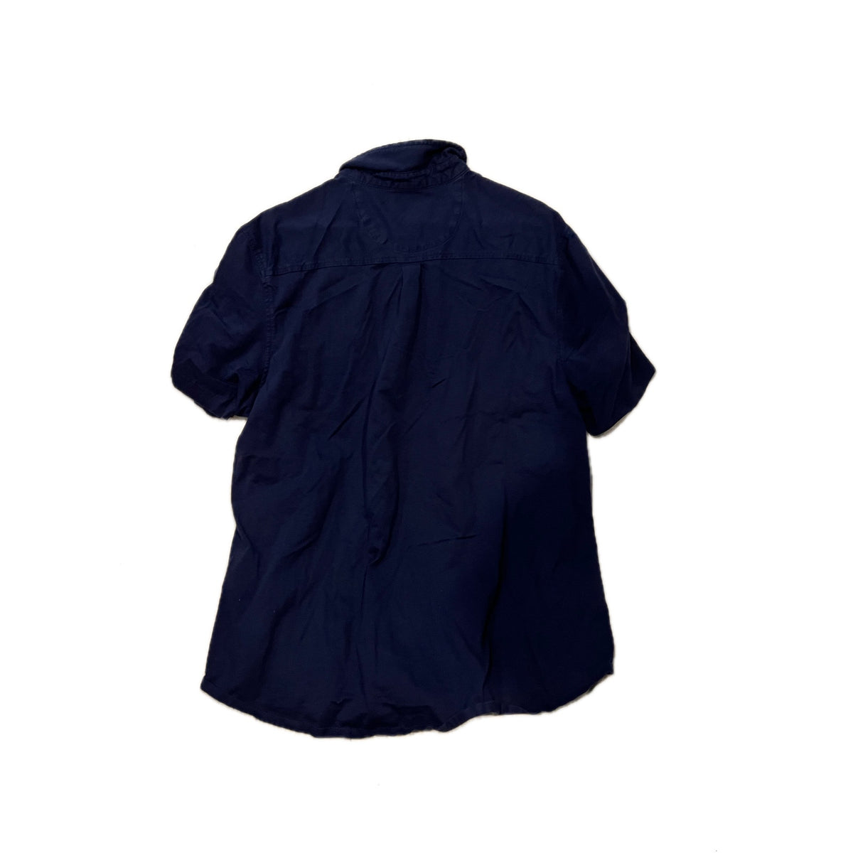 Club Room Navy Blue Short Sleeve Button Shirt Mens XL