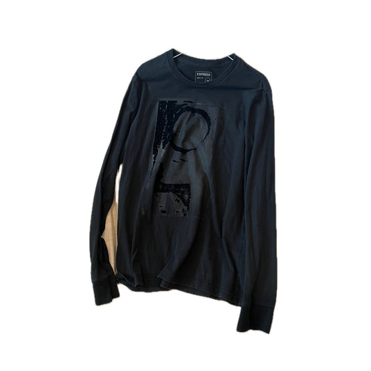 Express Quality Fit Long Sleeve Black T-Shirt Mens M