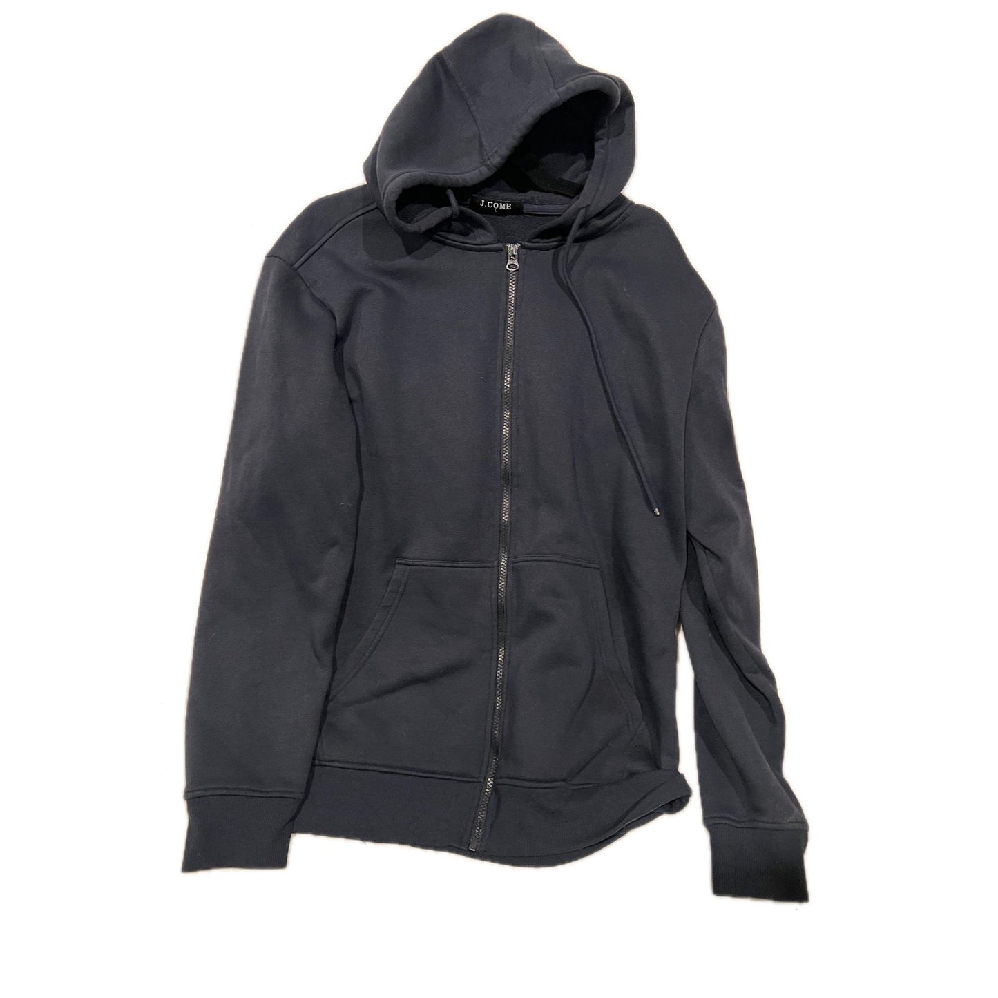 J. Come Black Full Zip Up Hoodie Mens Large