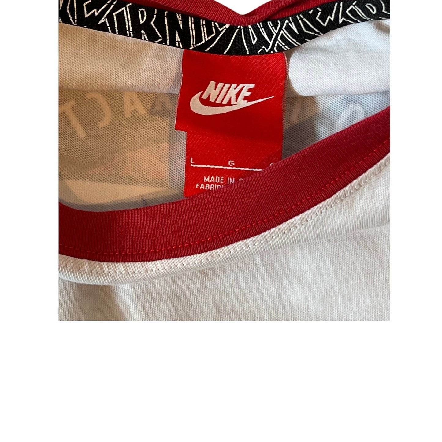 The Nike Air Three Qtr Sleeve Red White T-Shirt Mens L