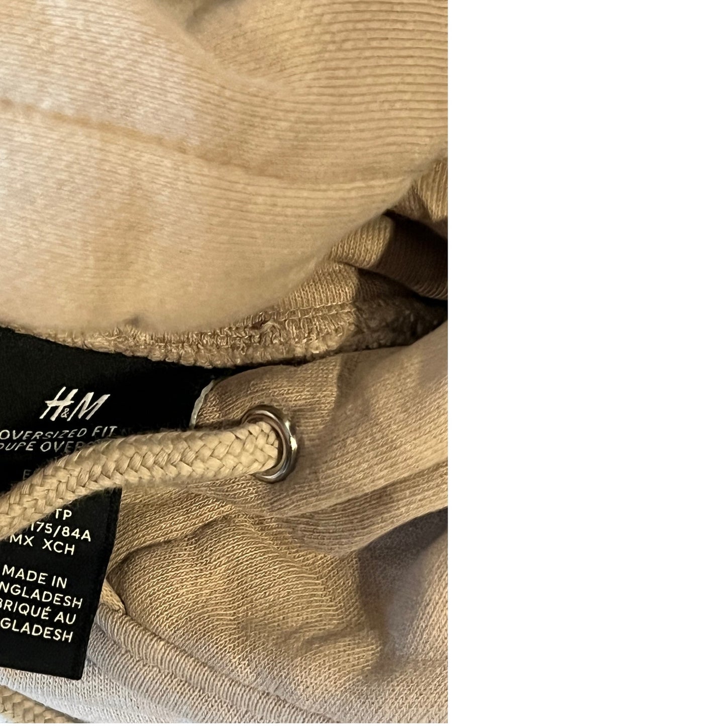 H&M Oversized Tan Hoodie Mens Small