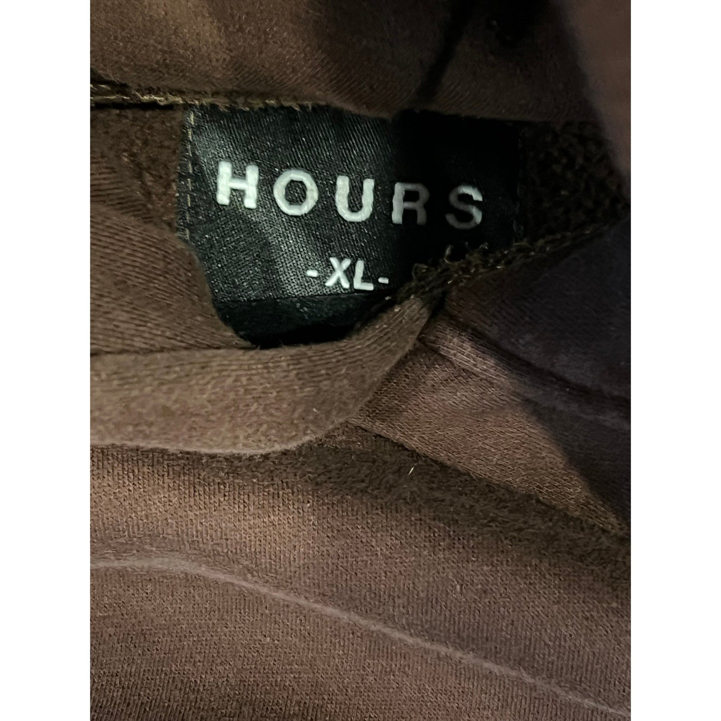 Hours Brand Heavy Duty Brown Hoodie Mens XL