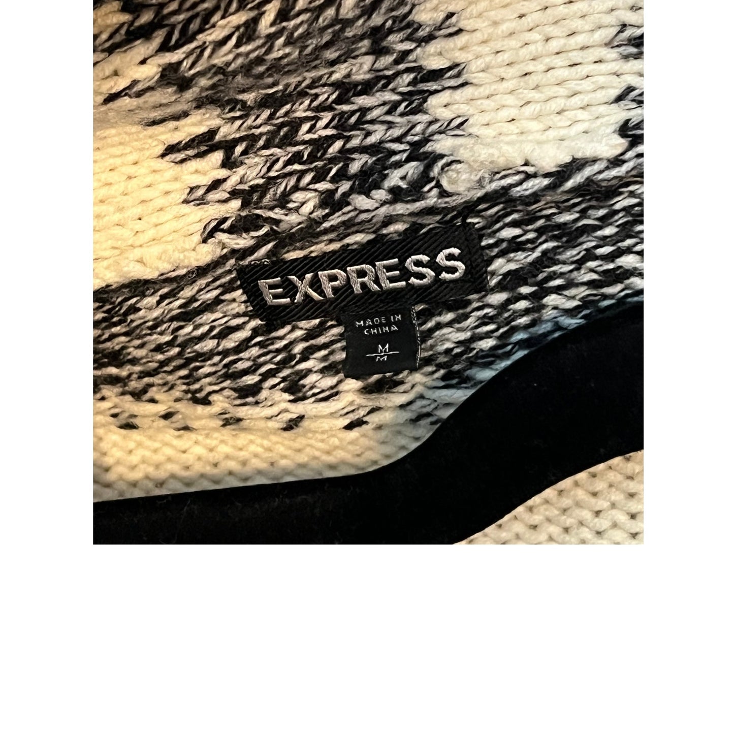 Cárdigan Express blanco y crema, talla M de mujer