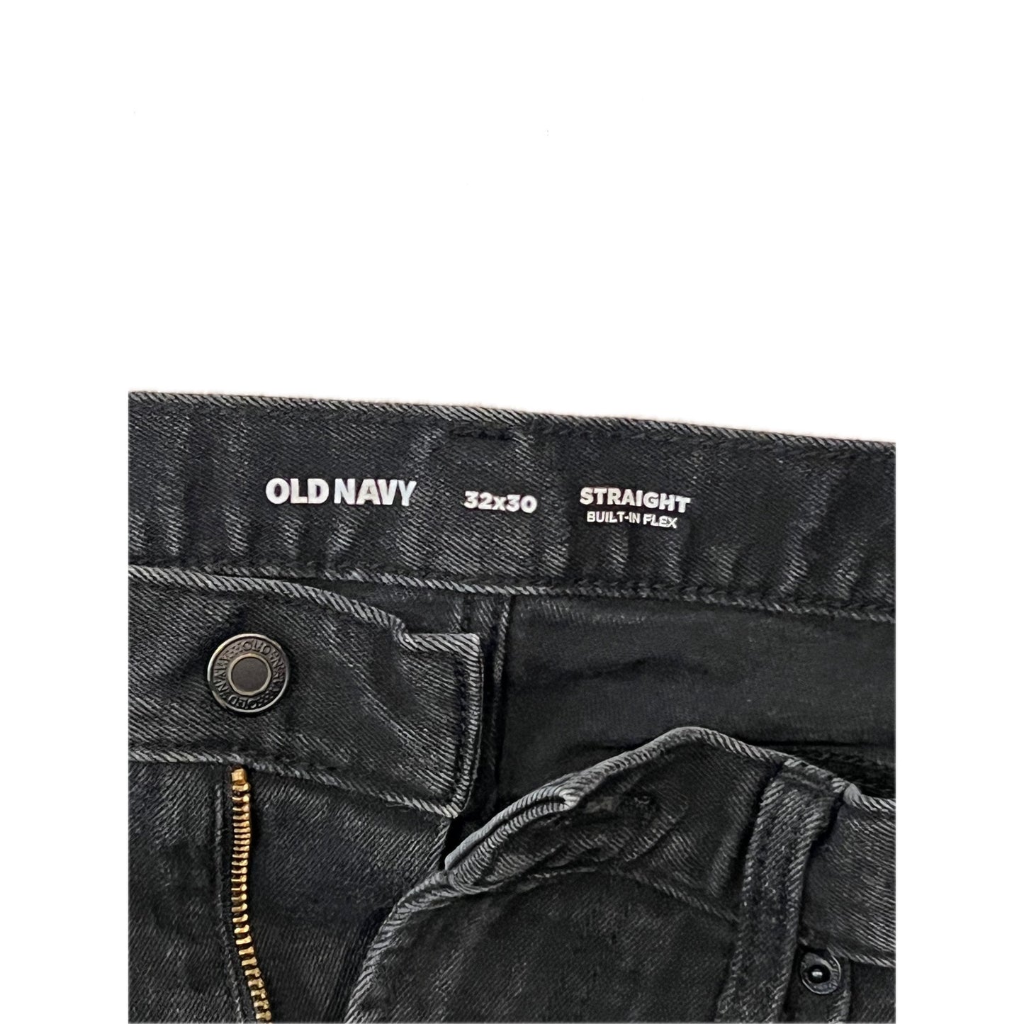 Old Navy Jeans Negros Rectos, Hombre 32x30