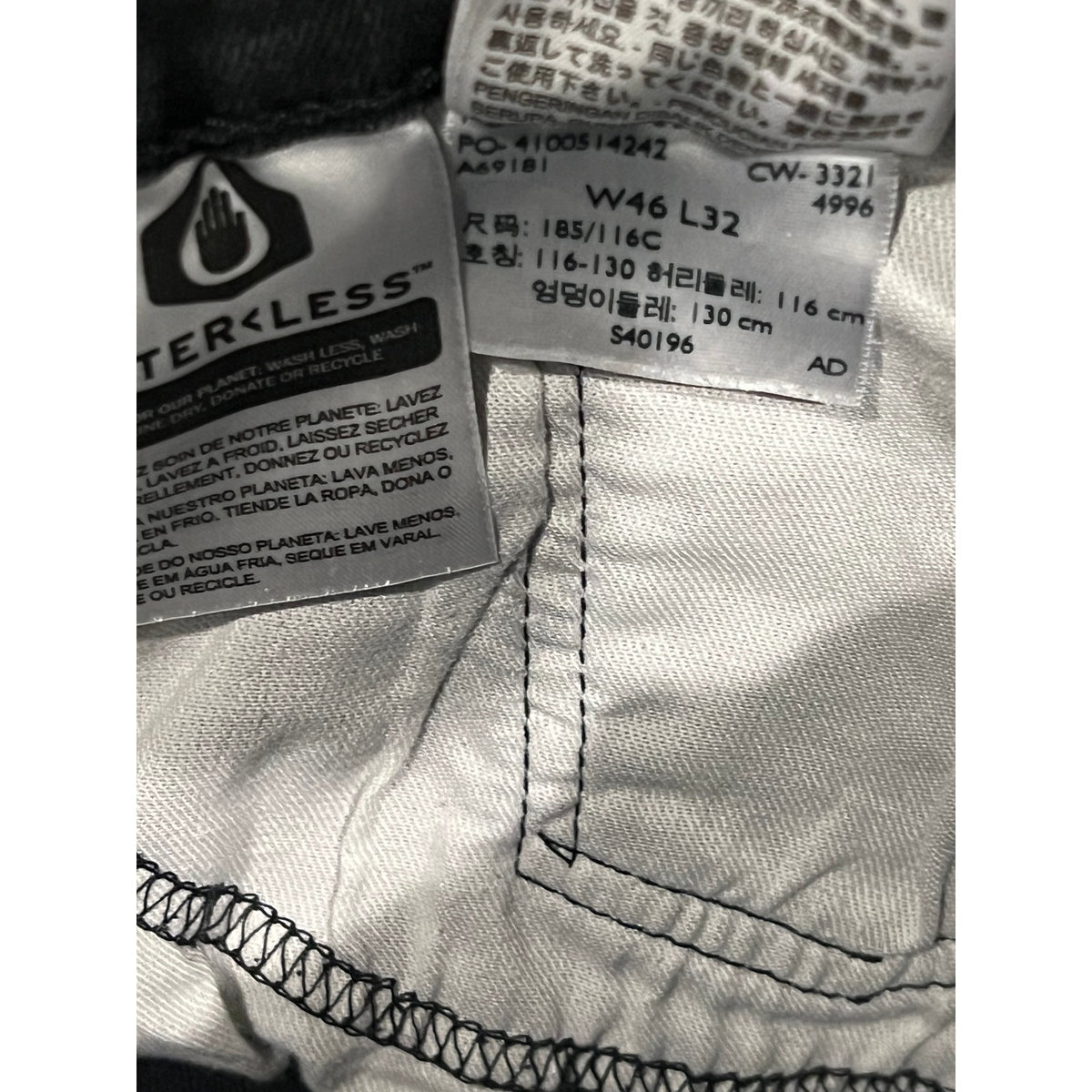 Levi's 502 Regular Taper Black Men's Jeans 46x32