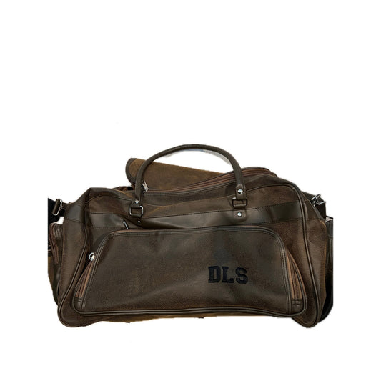 Brown Heavy Leather Tote Gym Bag  22"x10"x10"