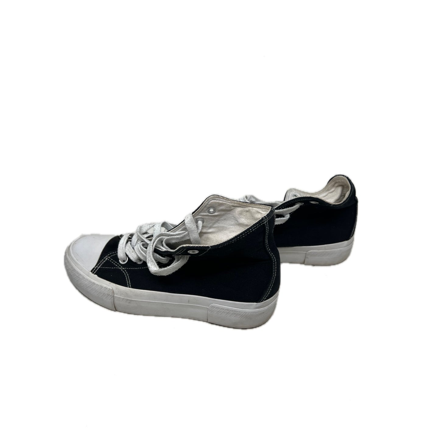 No Boundaries High Top Platform Black White Sneakers Wmns 10