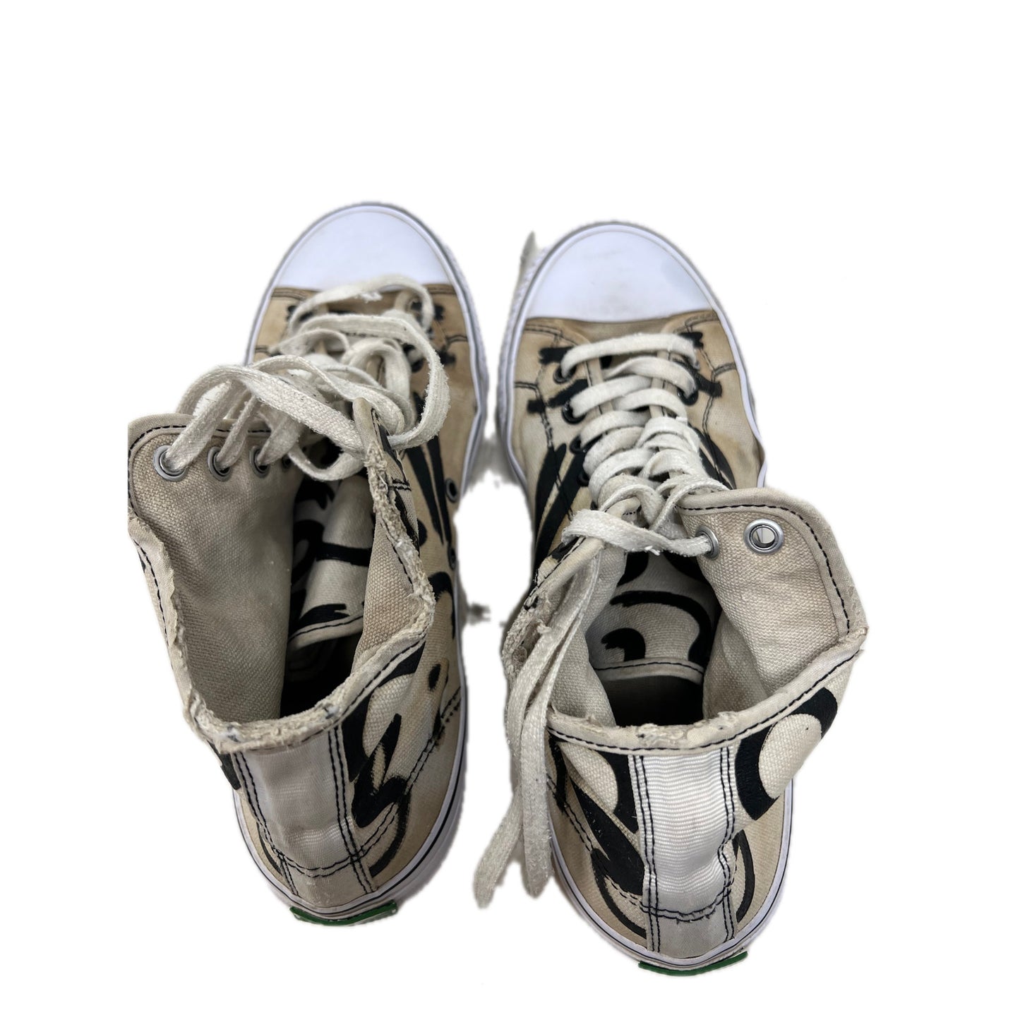 PF Flyers White Graffiti High Top Canvas Sneakers Mens 7.5