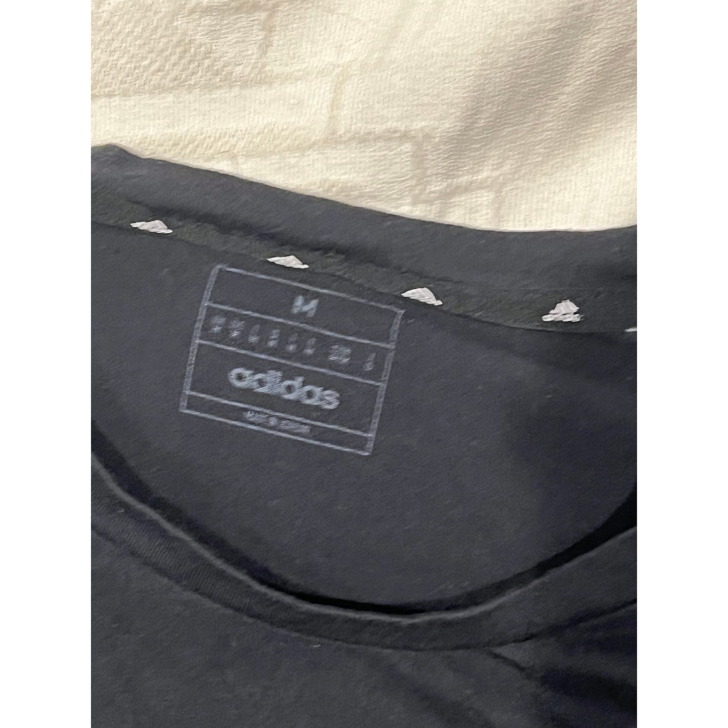 Adidas Camiseta Negra de Tres Rayas Hombre Talla M