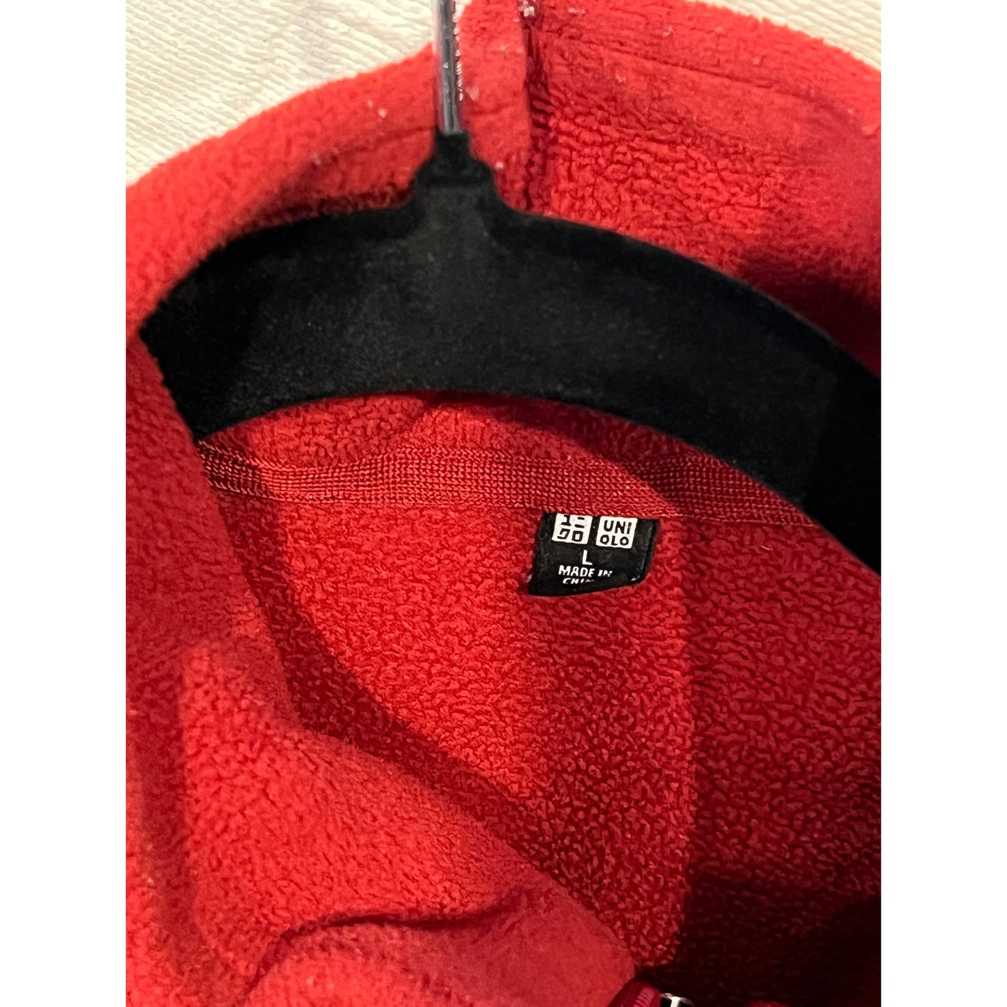 Uniqlo Cherry Red Full Zip Soft Fleece Mens Large
