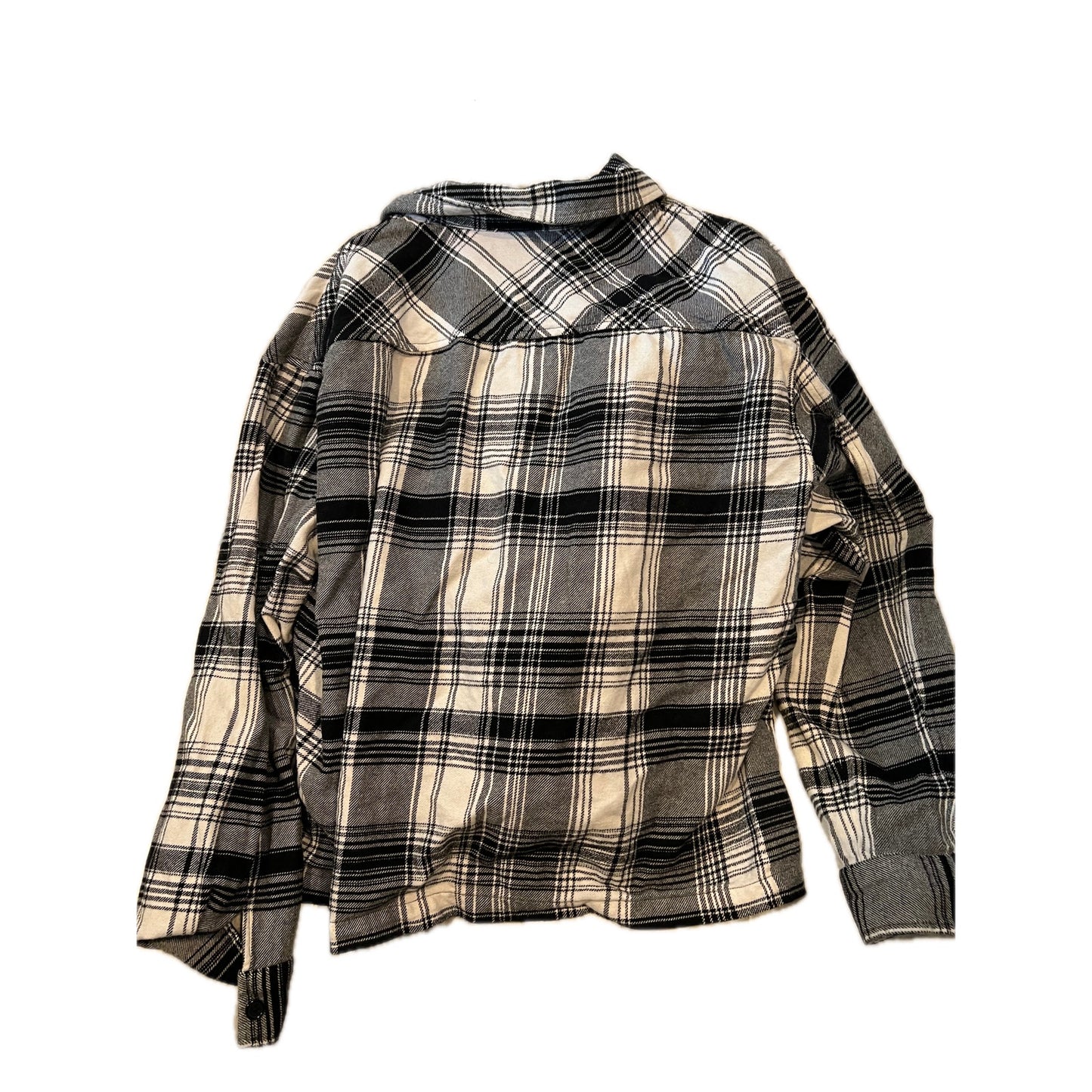 Original Use Cropped Button Up Flannel Shirt Mens XL