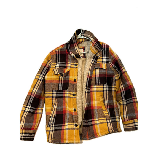 Blouson aviateur isolant American Eagle brun et jaune pour homme, taille M