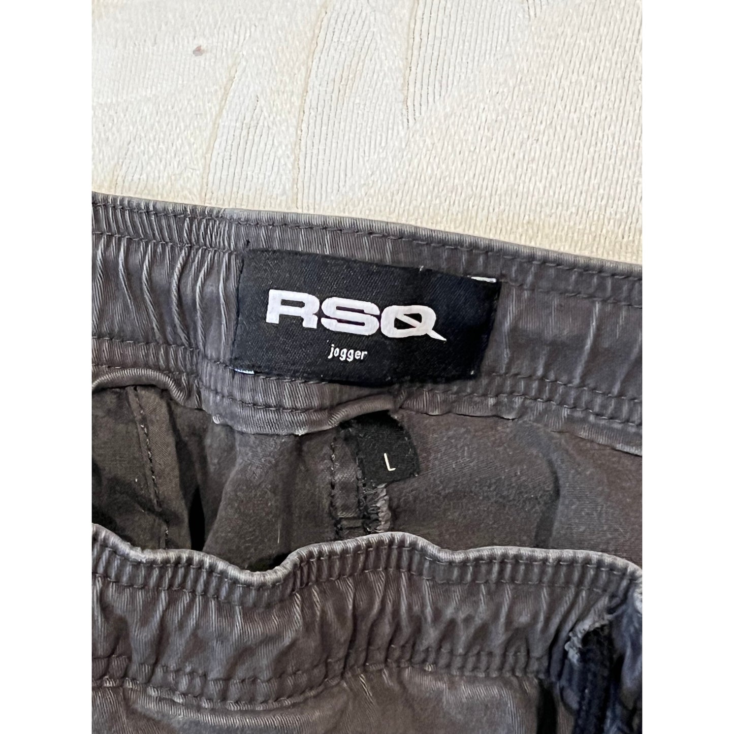 RSQ London Black/Gray Jogger Chinos Mens L