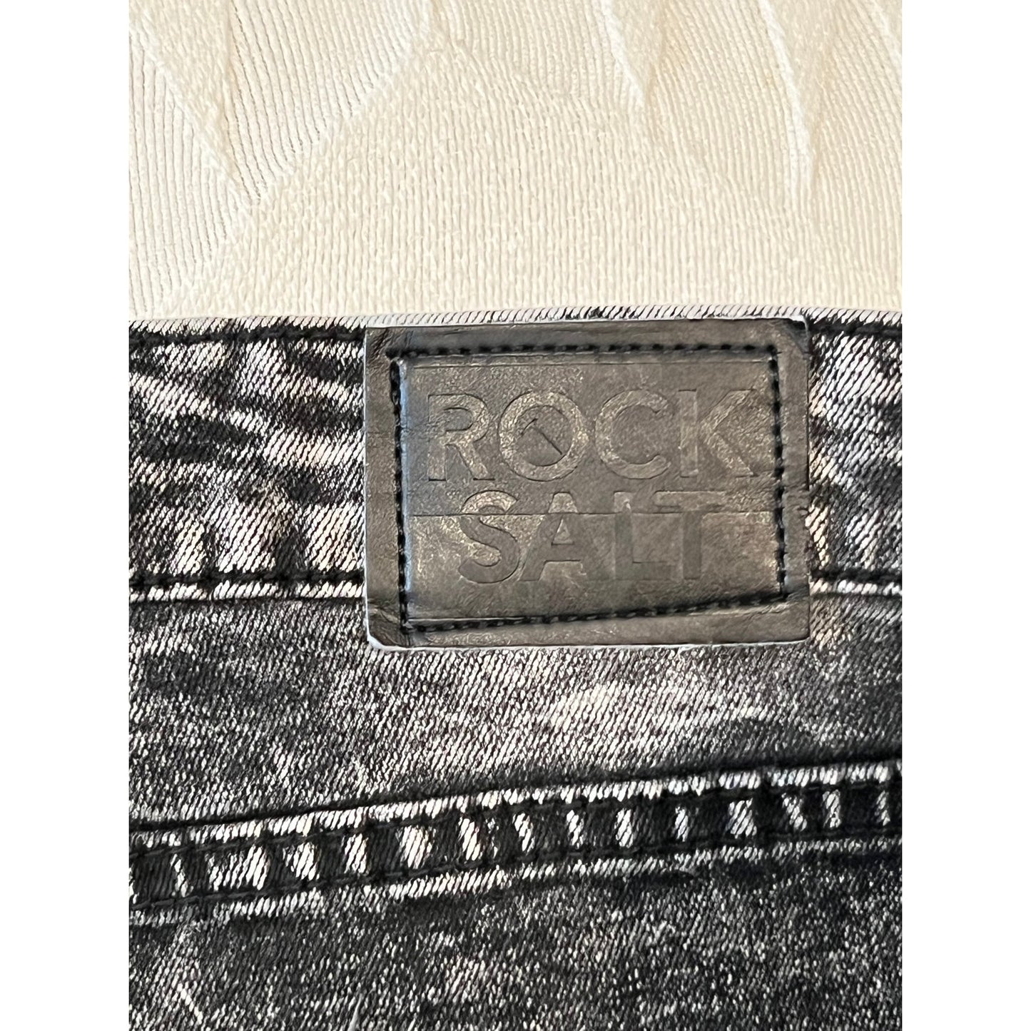 Rock Salt Jeans negros desgastados para hombre 38x31