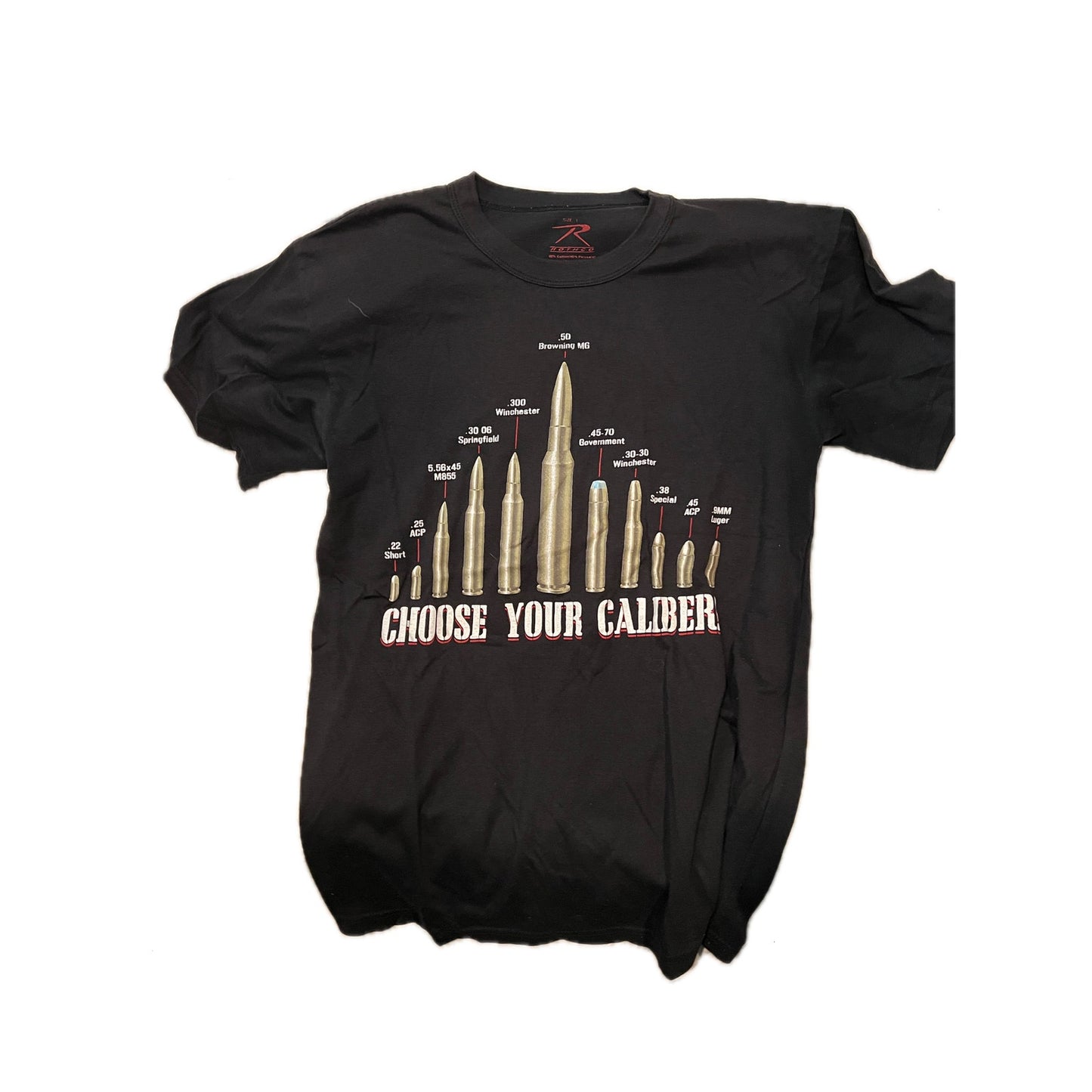 Choose Your Caliber Rothco Black T-Shirt Mens Large