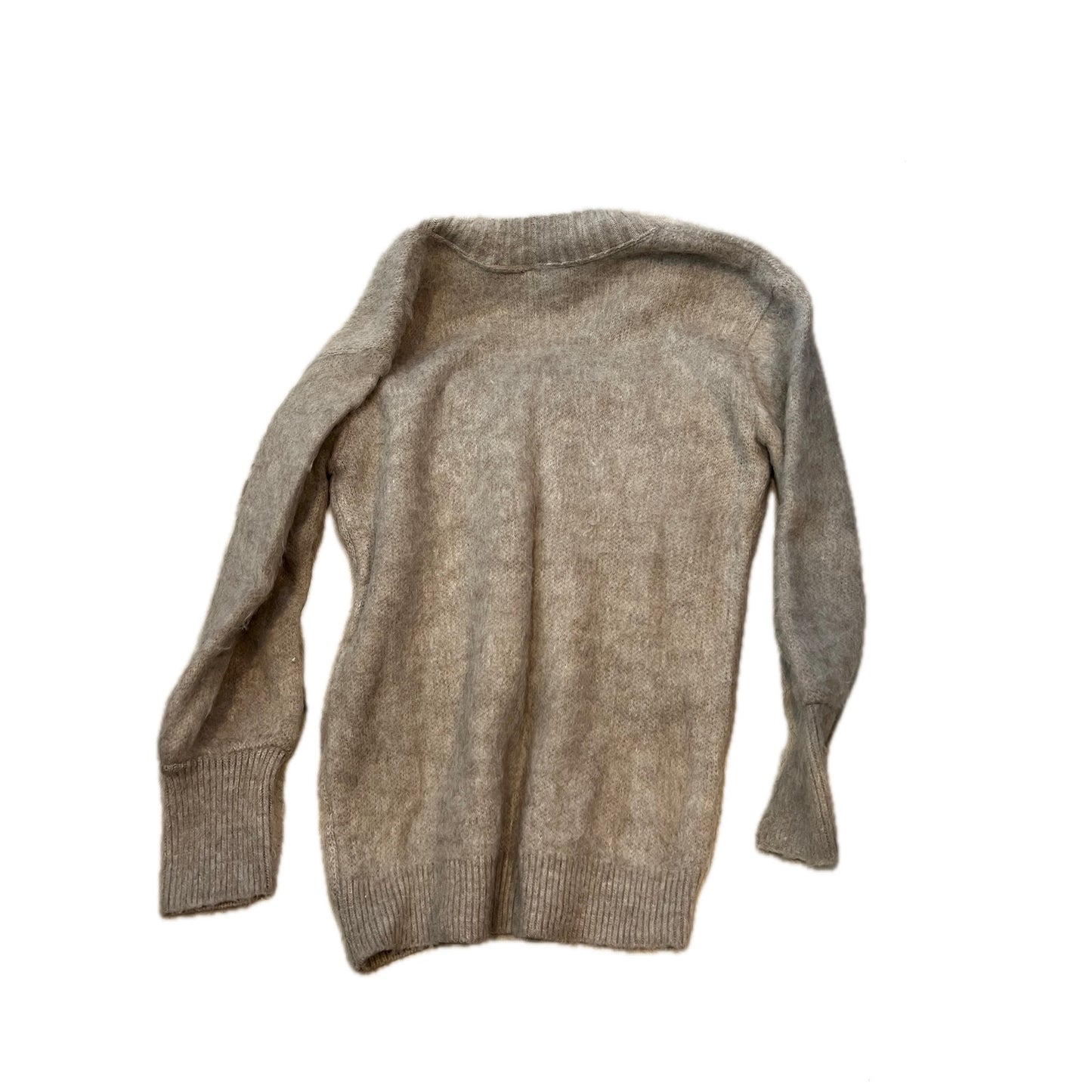 Pull col en V/col rond beige femme petite taille