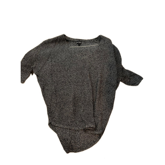 Express V Neck Black Gray Cableknit Sweater Womans Medium