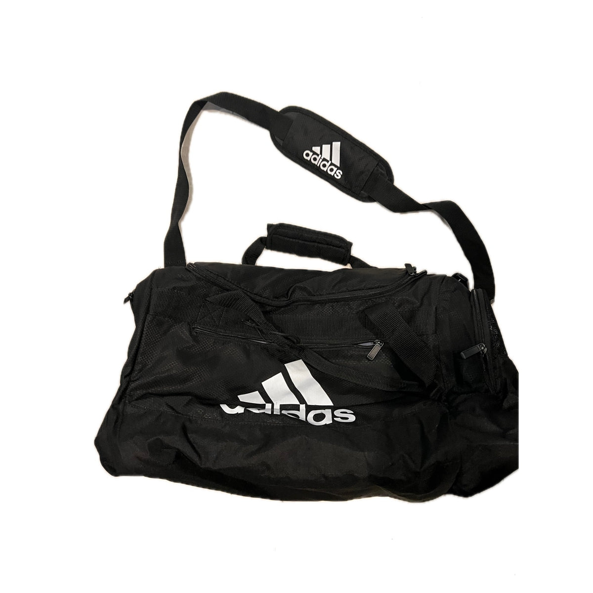 Adidas Defender Medium 20"x12"x10" Black White Duffel Bag
